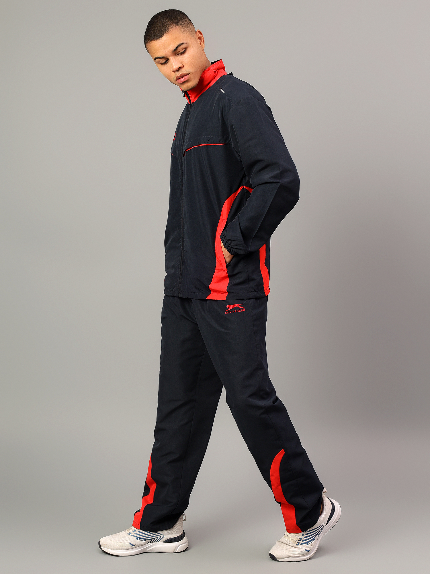 Men's Tracksuit  422A-Navy/Red-S-TZ