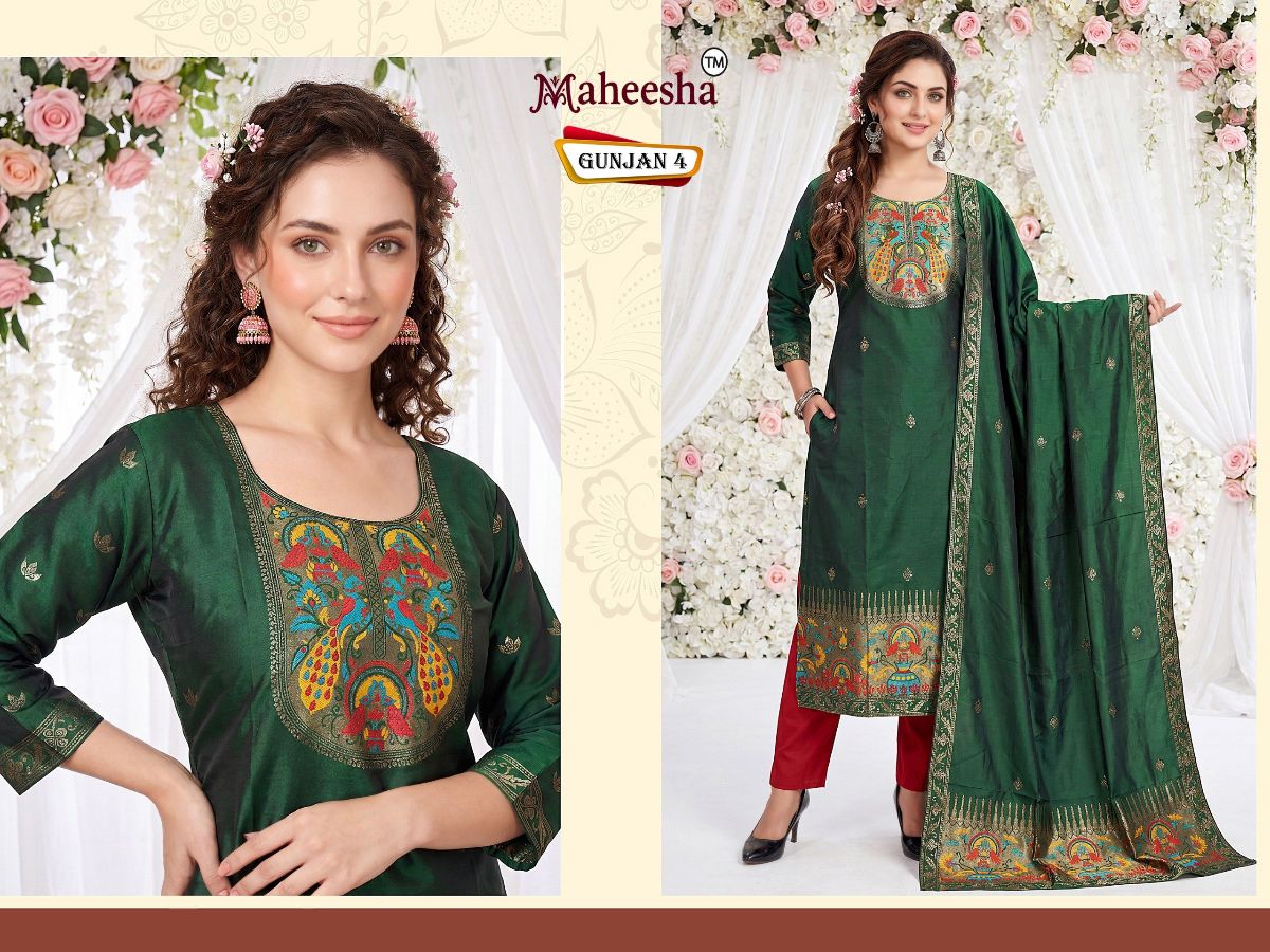 Rani Vastram Women's Ethnic Wear Suit & Bottom Set with Dupatta- Gunjan 4
