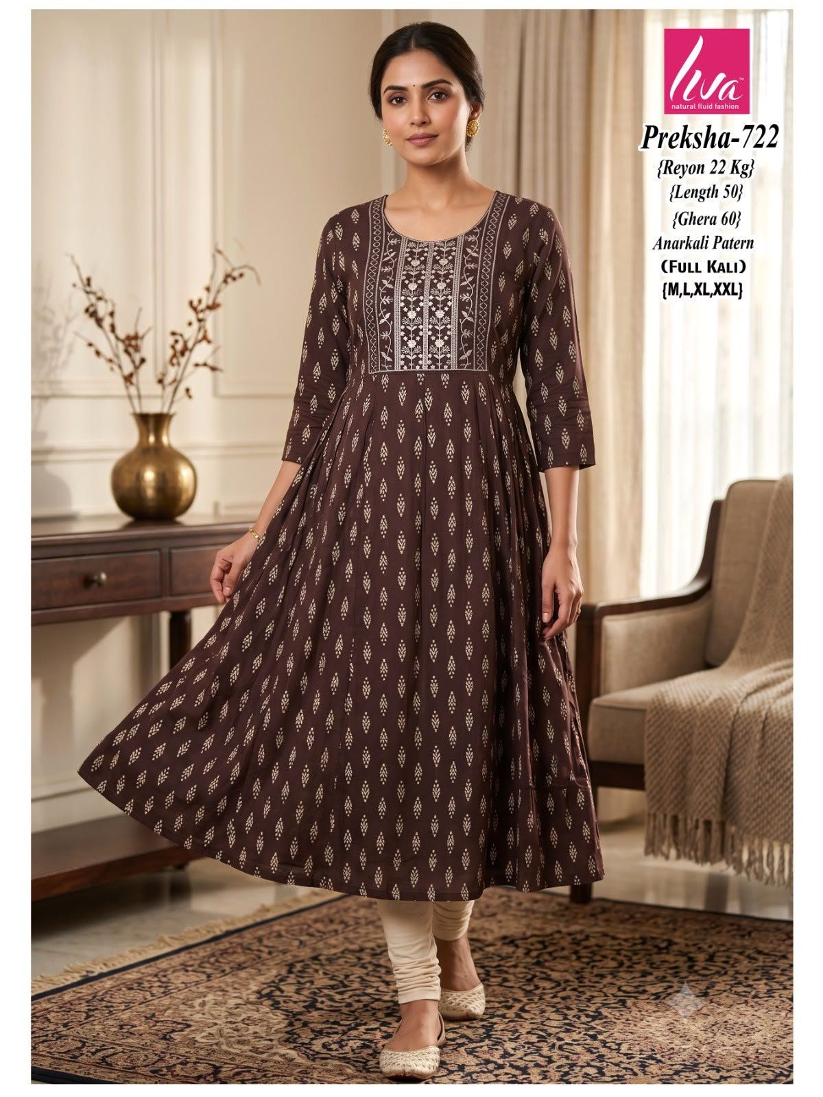 Women's Ethnic Wear Full Ghera Anarkali Suit -Preksha-722