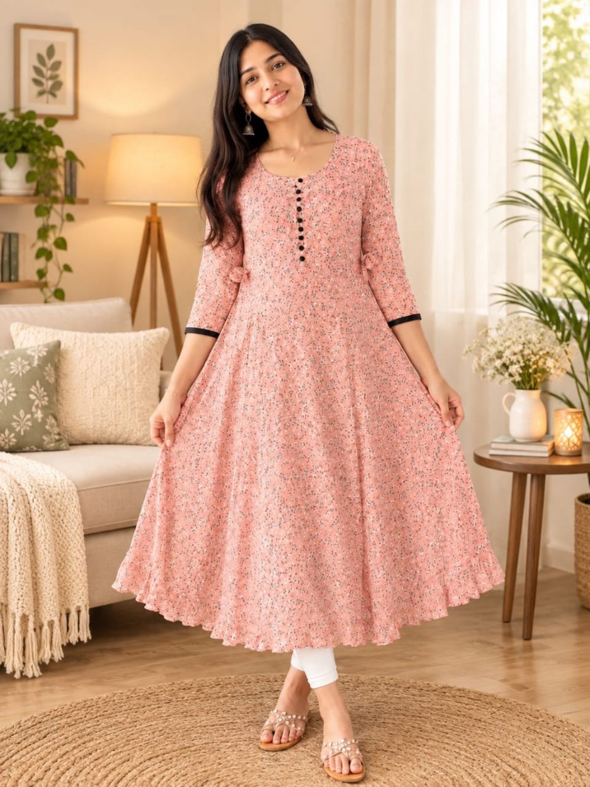 Women's Georgette Ghera Kurti