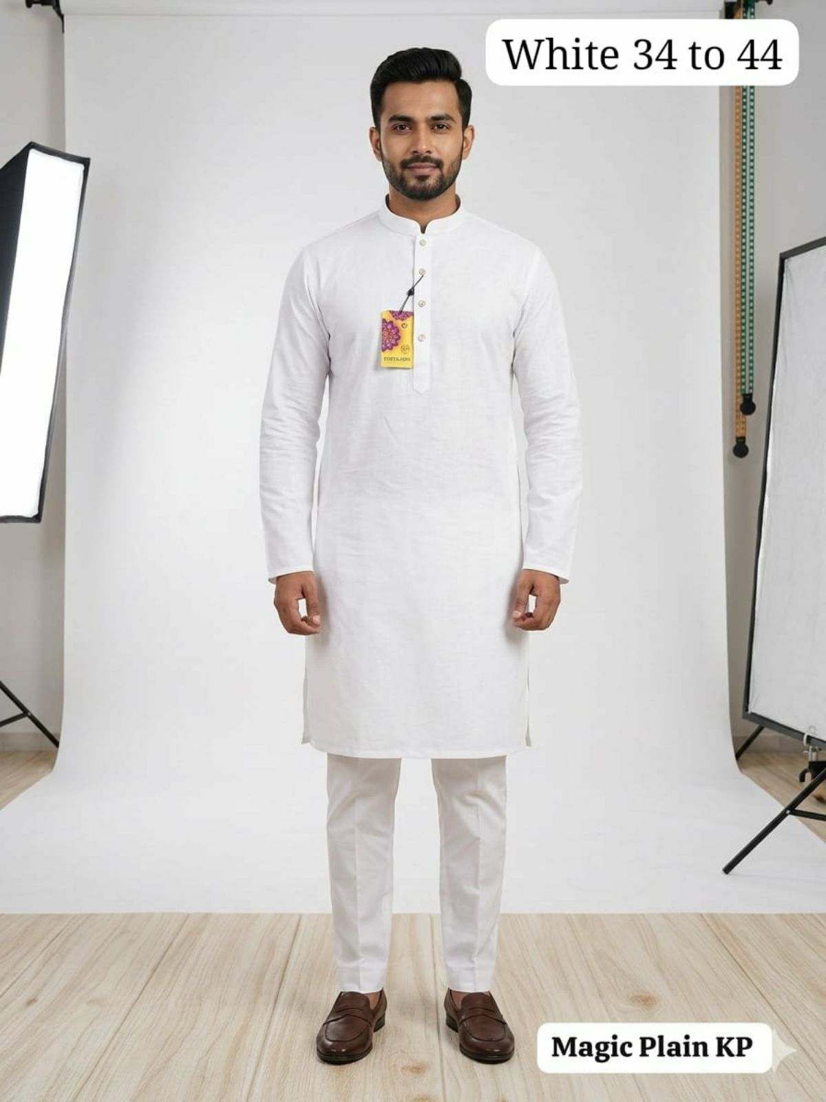 Plain White Colour Kurta Pajama