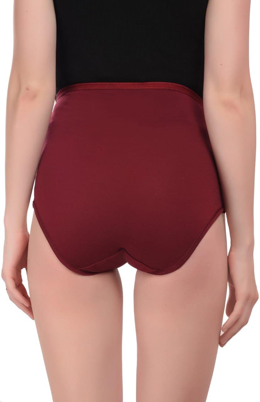 Teusy Woman High Waist Maternity Panty set-Maroon