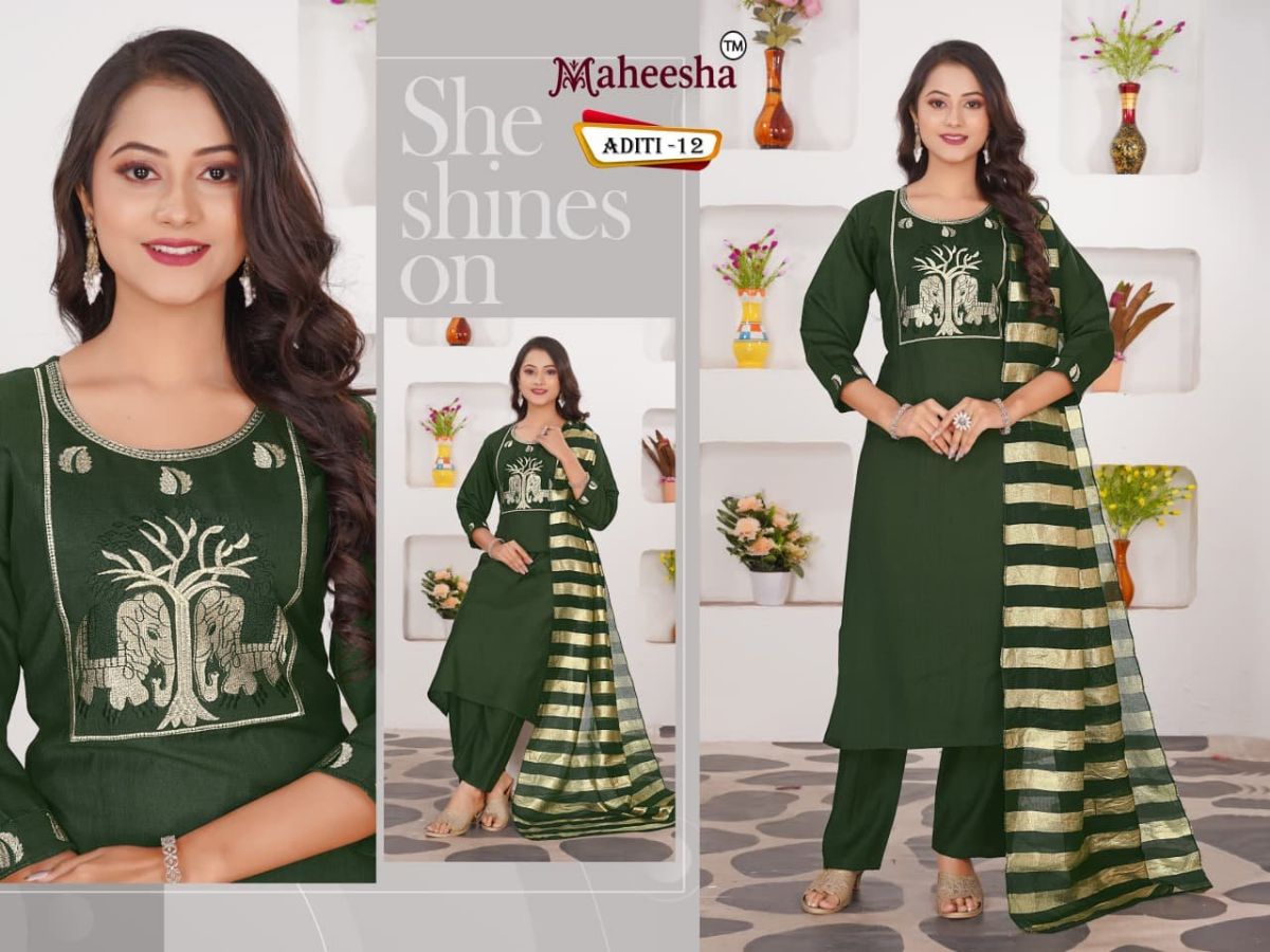 Rani Vastram Women's Ethnic Wear Suit & Bottom Set with Dupatta- Aditi 12
