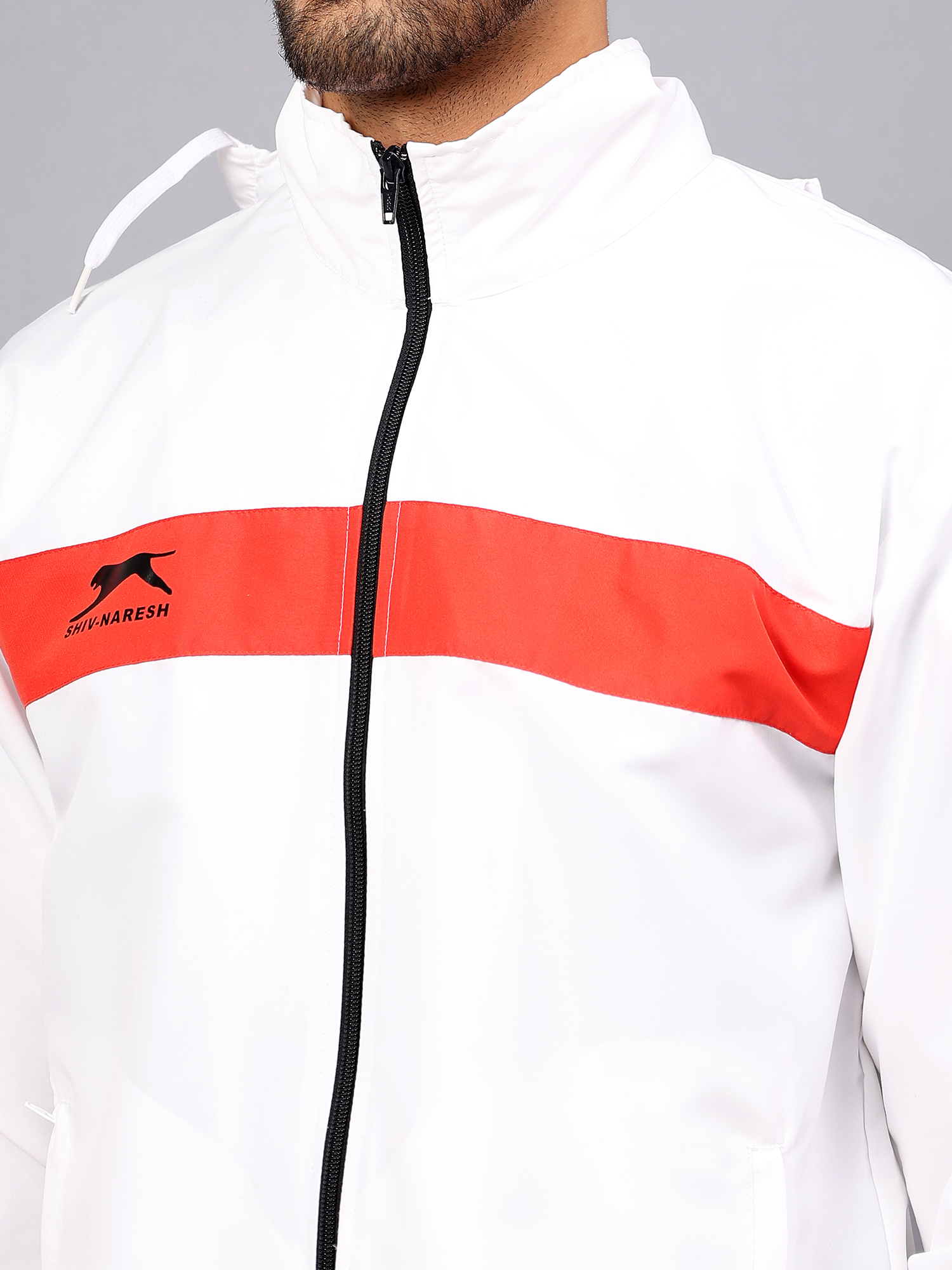 Men's Tracksuit  449B-White/Red/Black-L-TZ