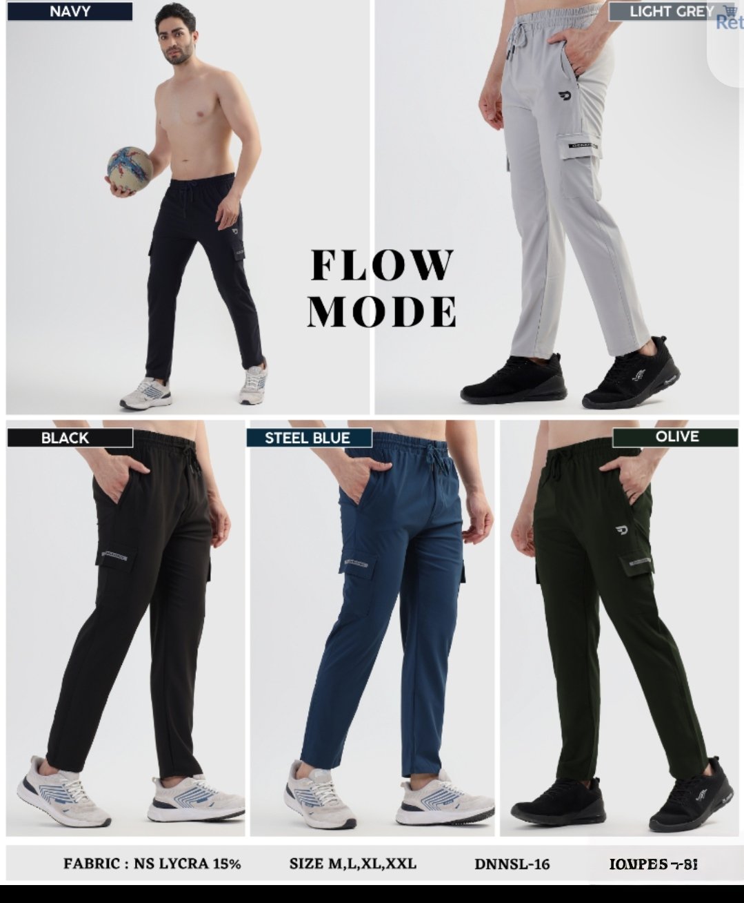 Cargo Style Trackpant – Imported Ns Parachute Lycra (145 GSM, 20% Lycra)