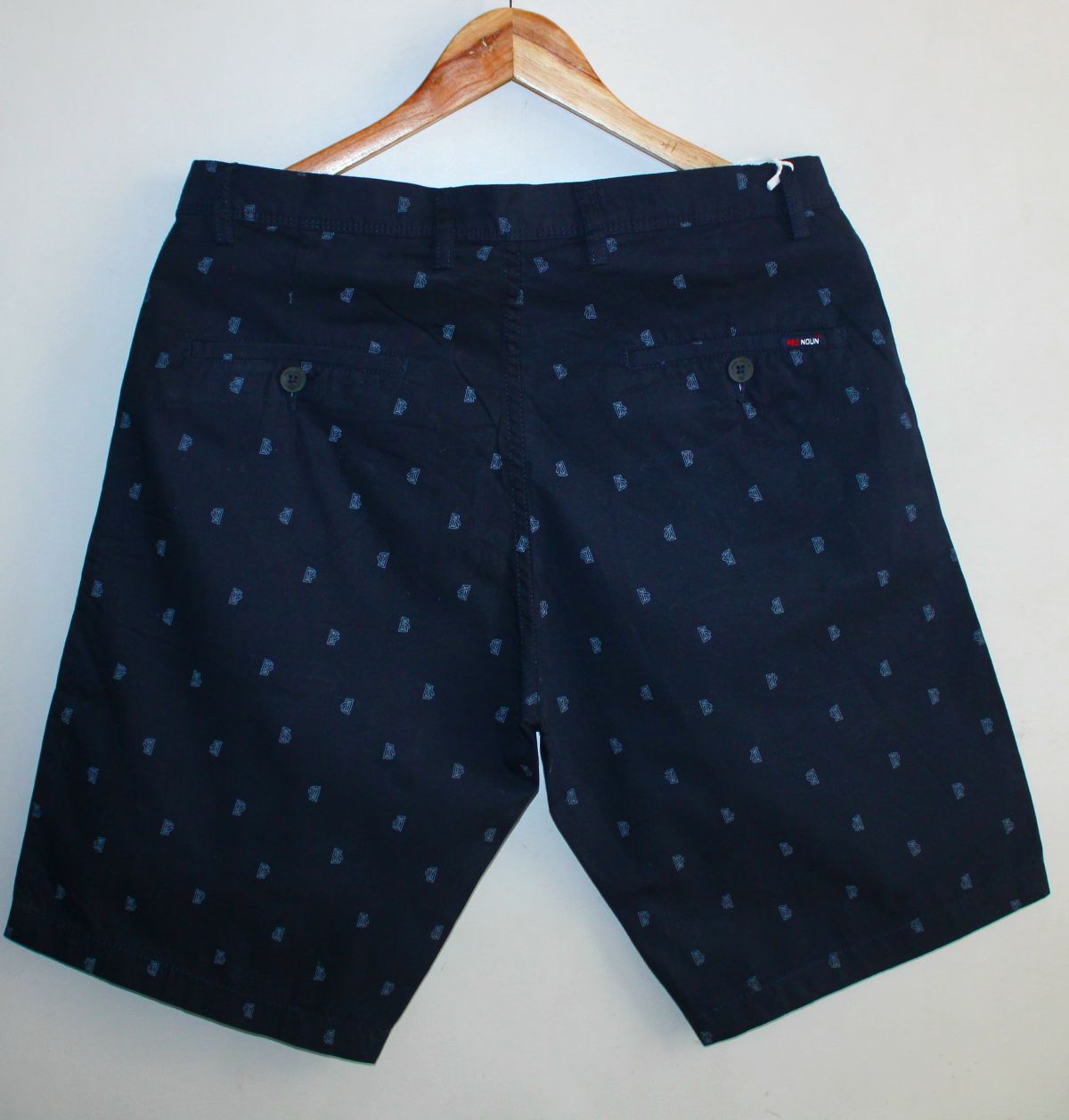 Pro-Noun Men's Pure Cotton Printed Shorts-804 (28-36)-Navy