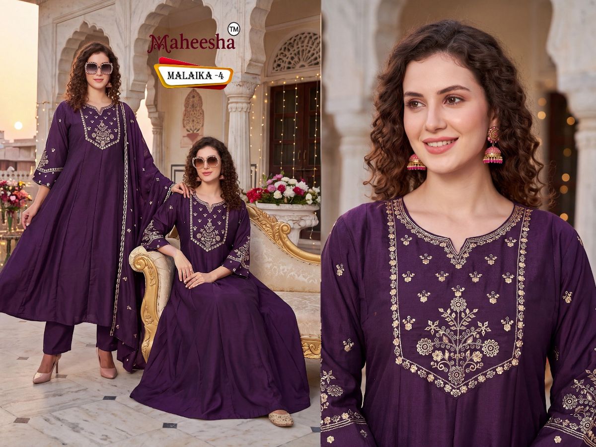 Rani Vastram Women's Ethnic Wear Suit & Bottom Set with Dupatta- Malaika-4