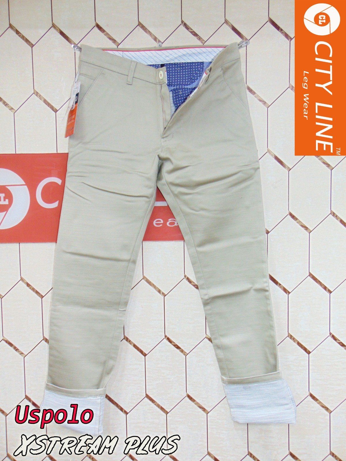 Men's cotton Knitted Premium Cream Pant- 9071