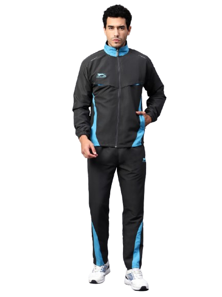 Men's Tracksuit  422A-Black/Cyan-XXL-TZ