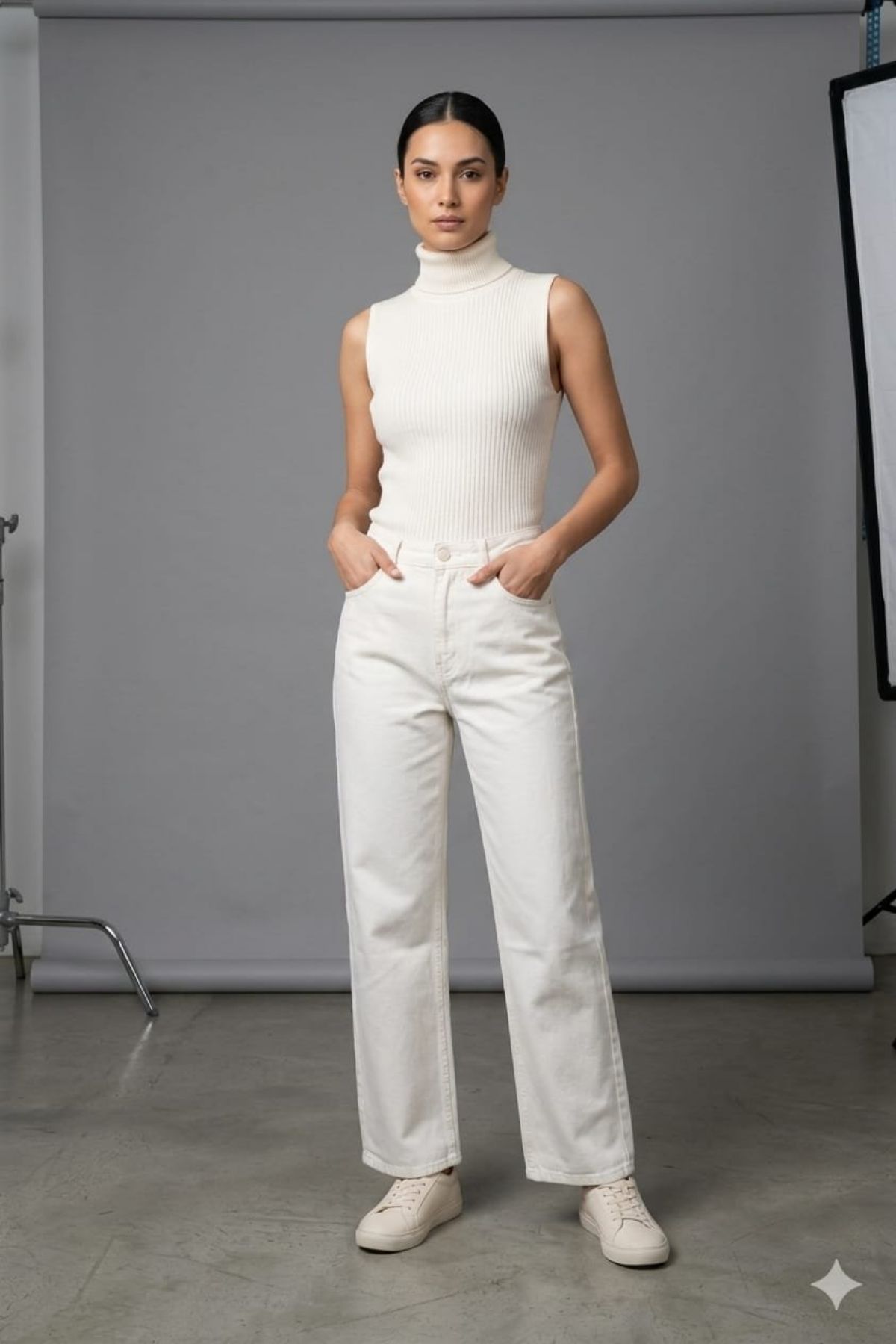 Women's Basic Baggy Jeans - Yi67