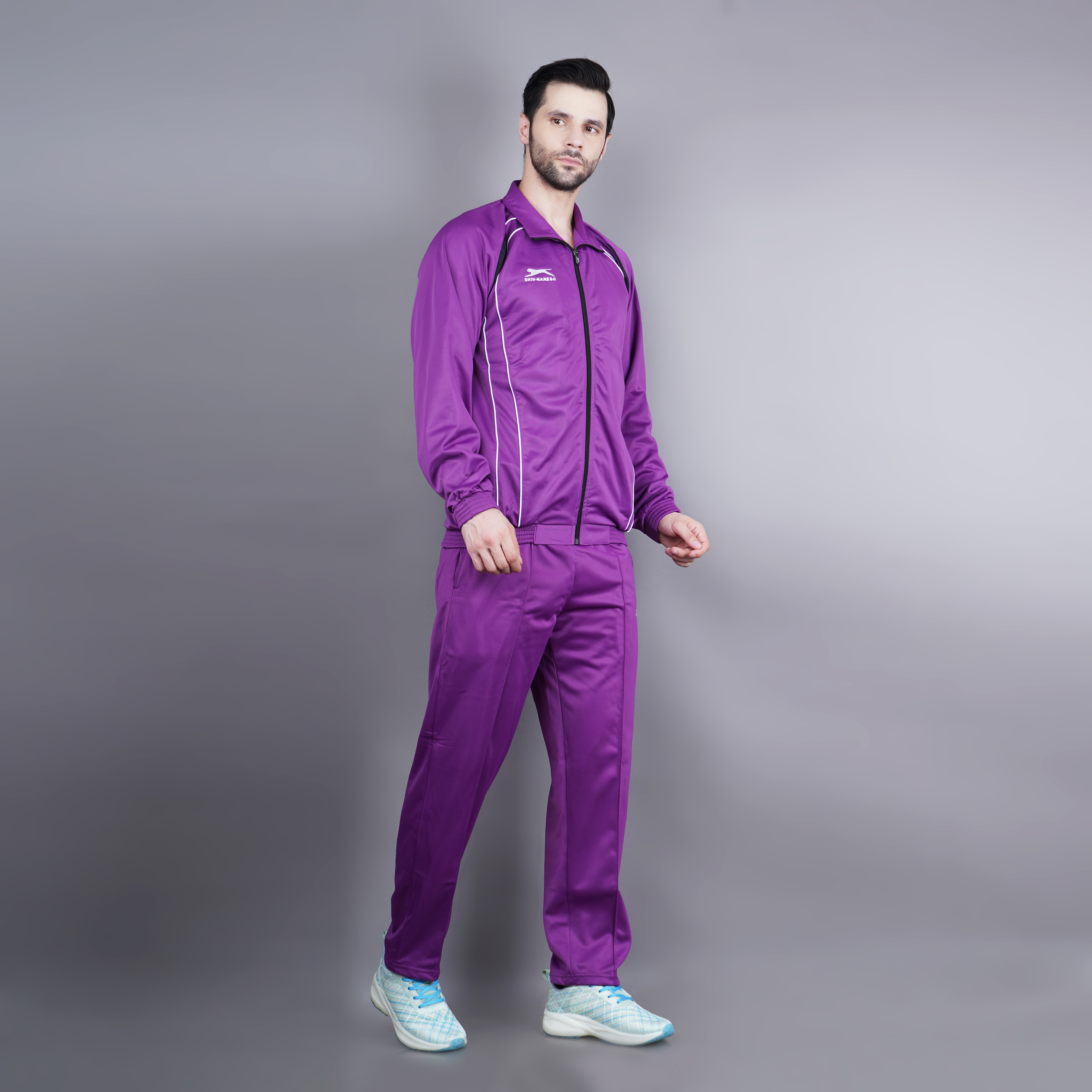 Men's Tracksuit  435A-TP-Purple/Black/White-XXL