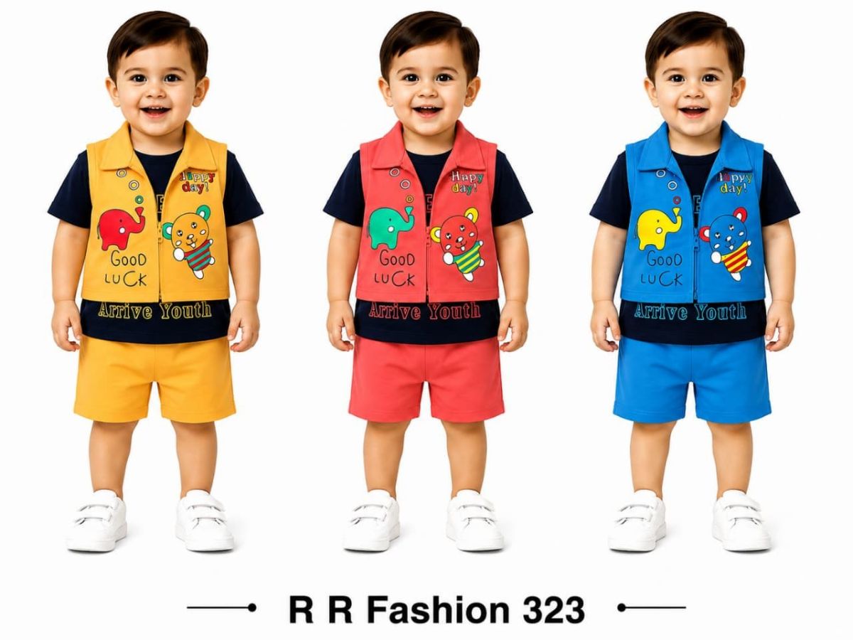 R R FASHION- Kids T-shirt & nikker Clothing Set-323