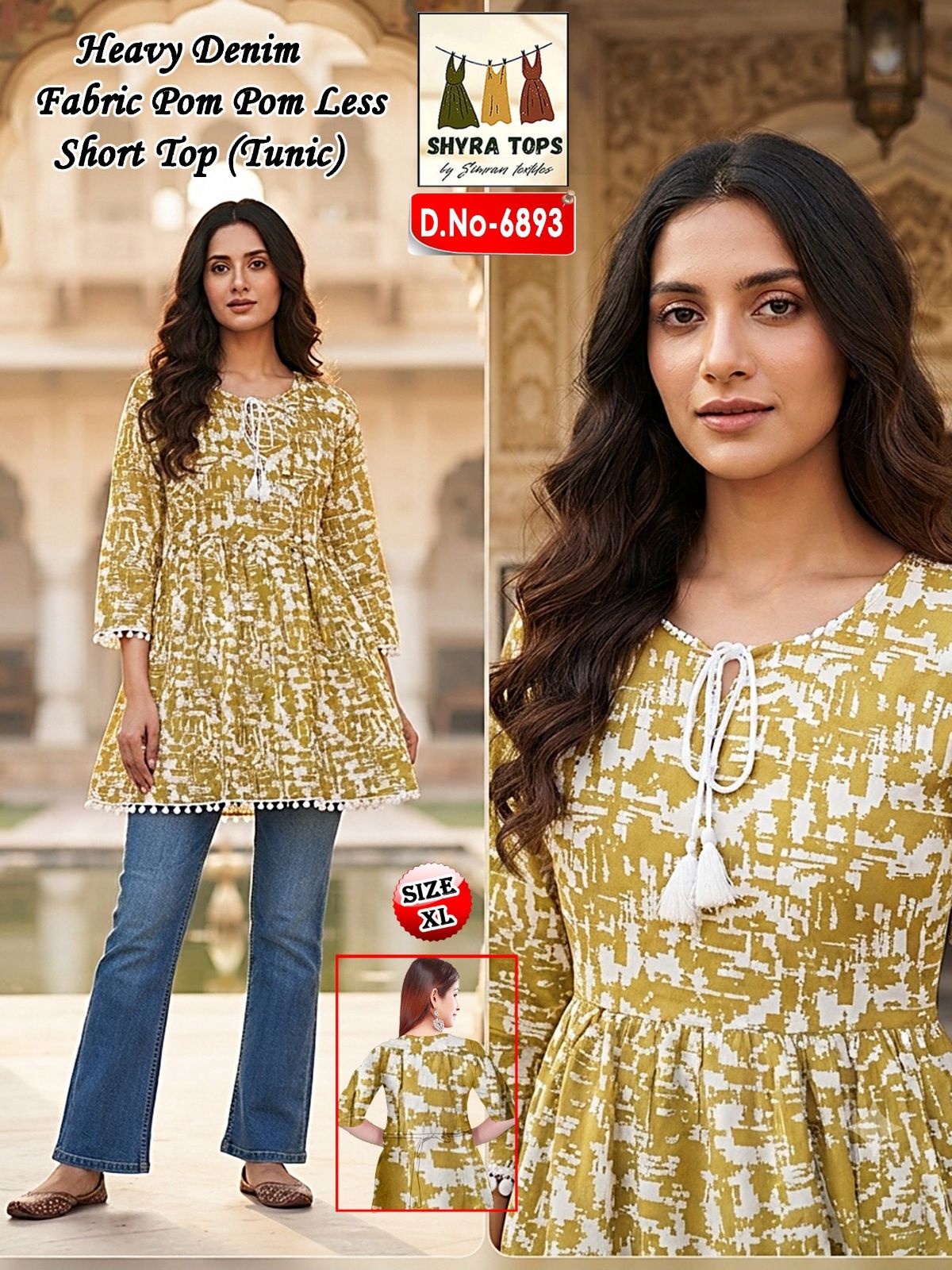 Women's Poly Cotton Short Kurti-6893