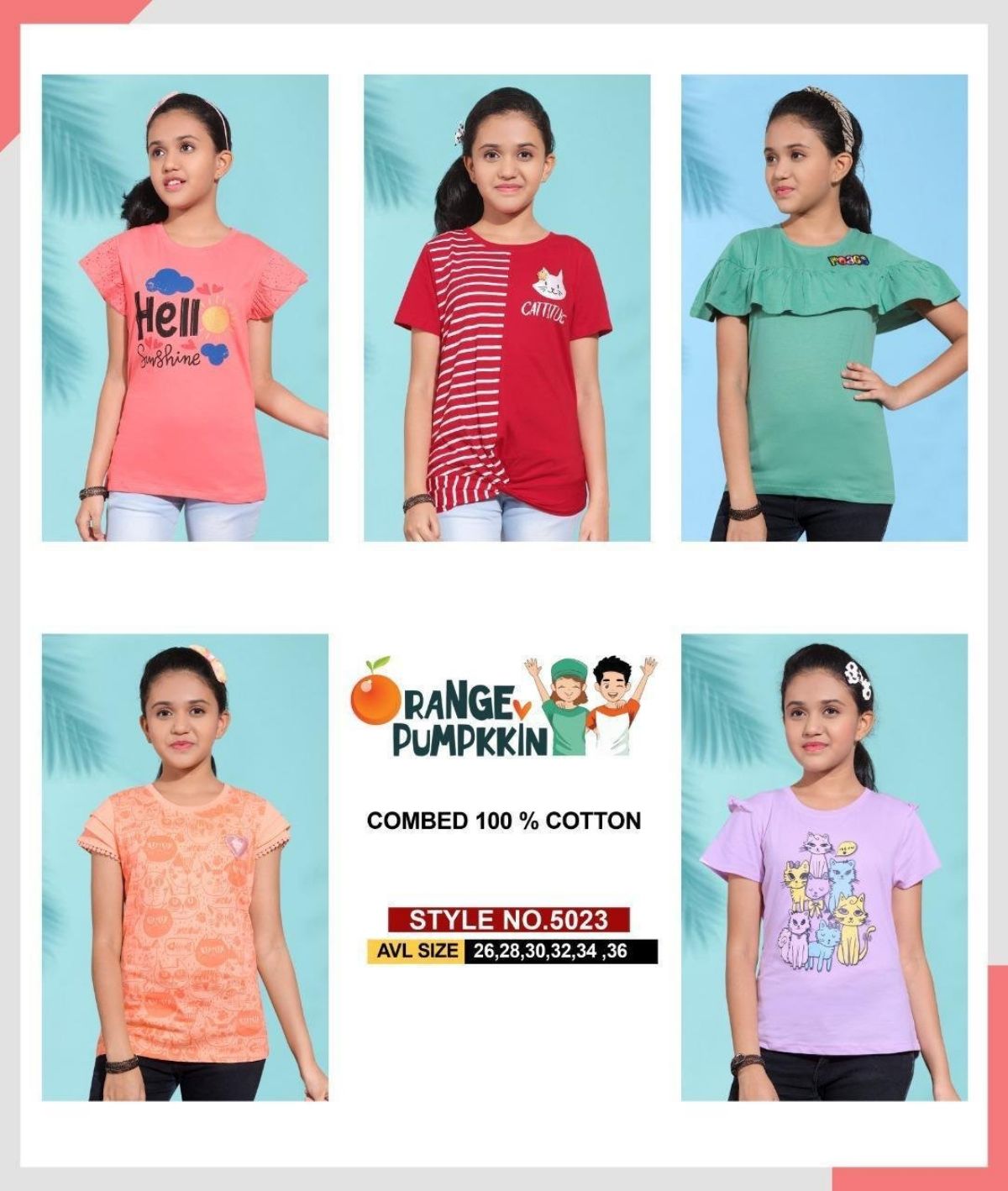 Kids Girls T-shirts Set (32-36)
