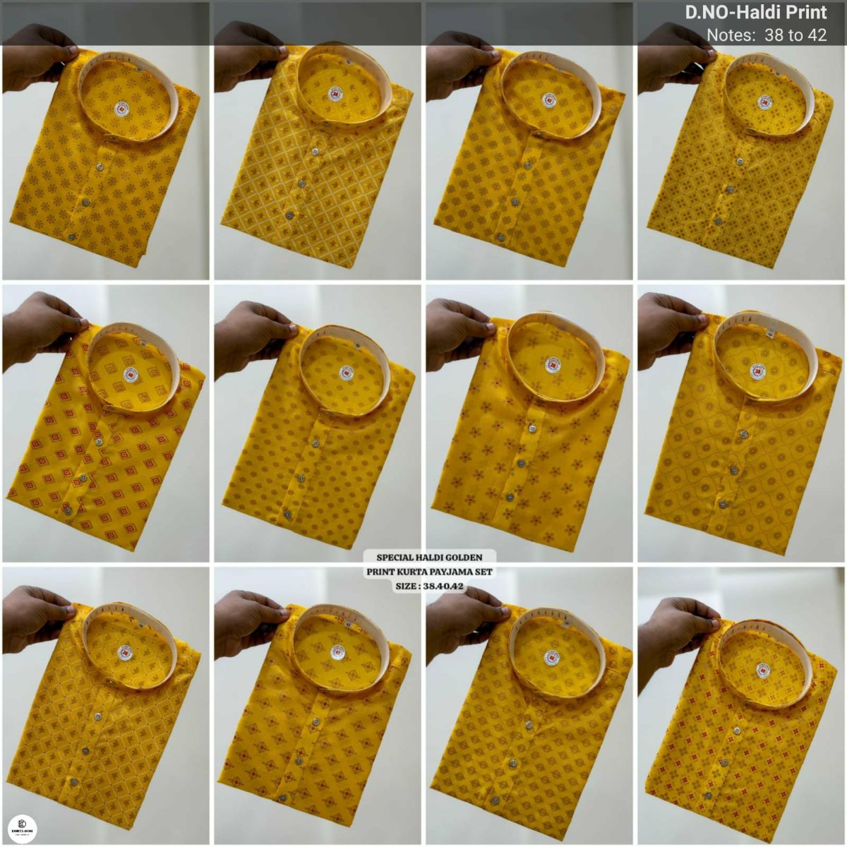 Special Yellow Golden Foil Print Kurta Pajama