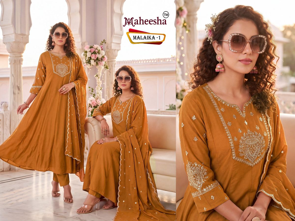 Rani Vastram Women's Ethnic Wear Suit & Bottom Set with Dupatta- Malaika-1