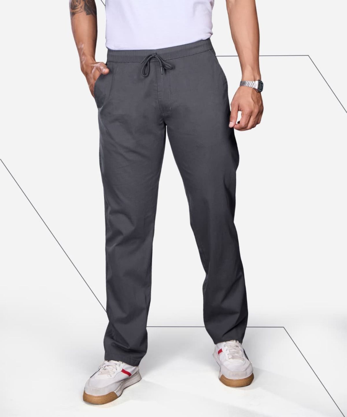 Pro-Noun Men's Lounge Wear Cotton Trackpant- D No- Cotonix-9-610-Elegant Grey