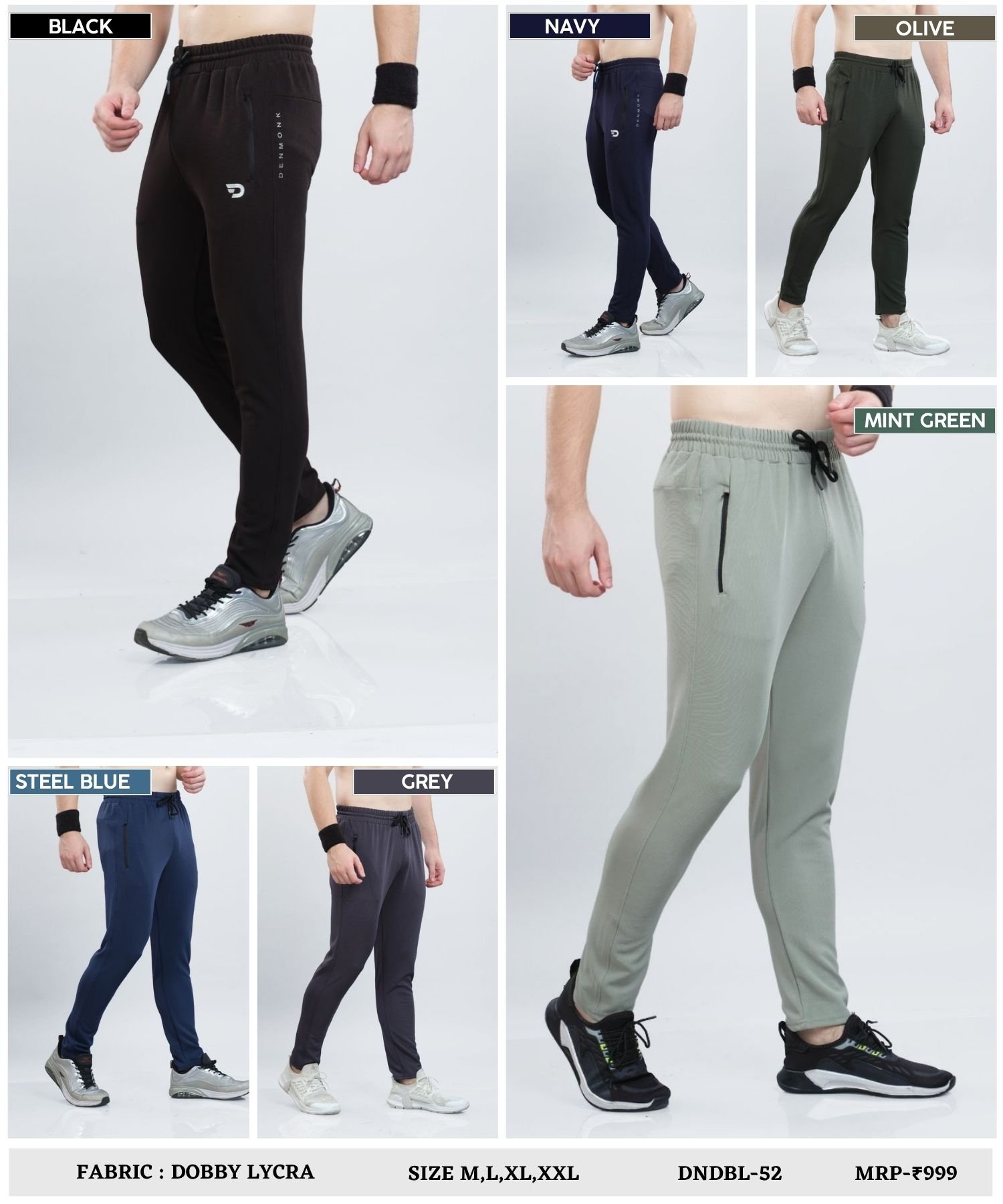 mported Dobby Lycra Trackpant ( 280 GSM)| Ankle Fit- DnDbL-52