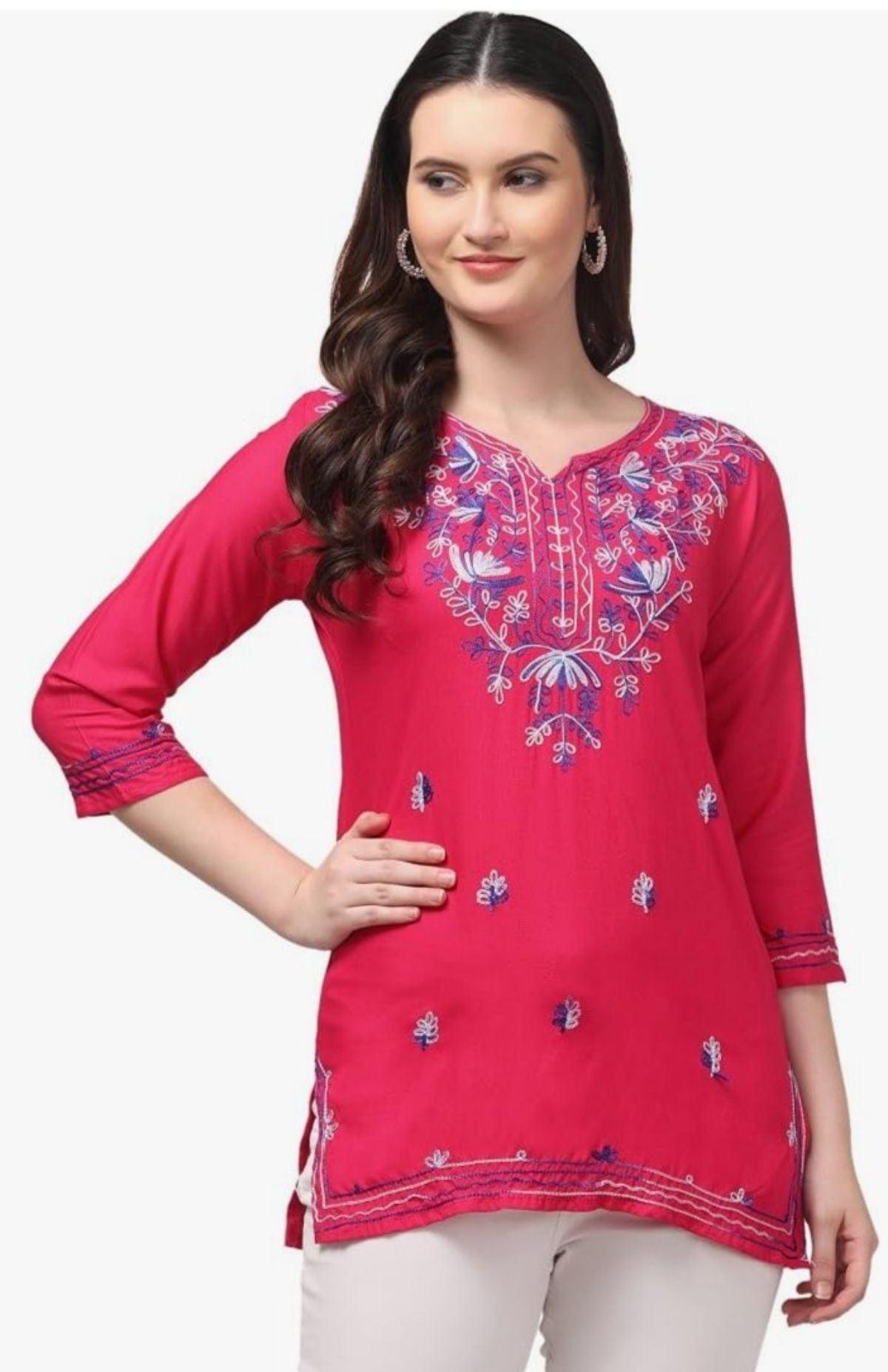 Women's Plain Short Cotton Kurta