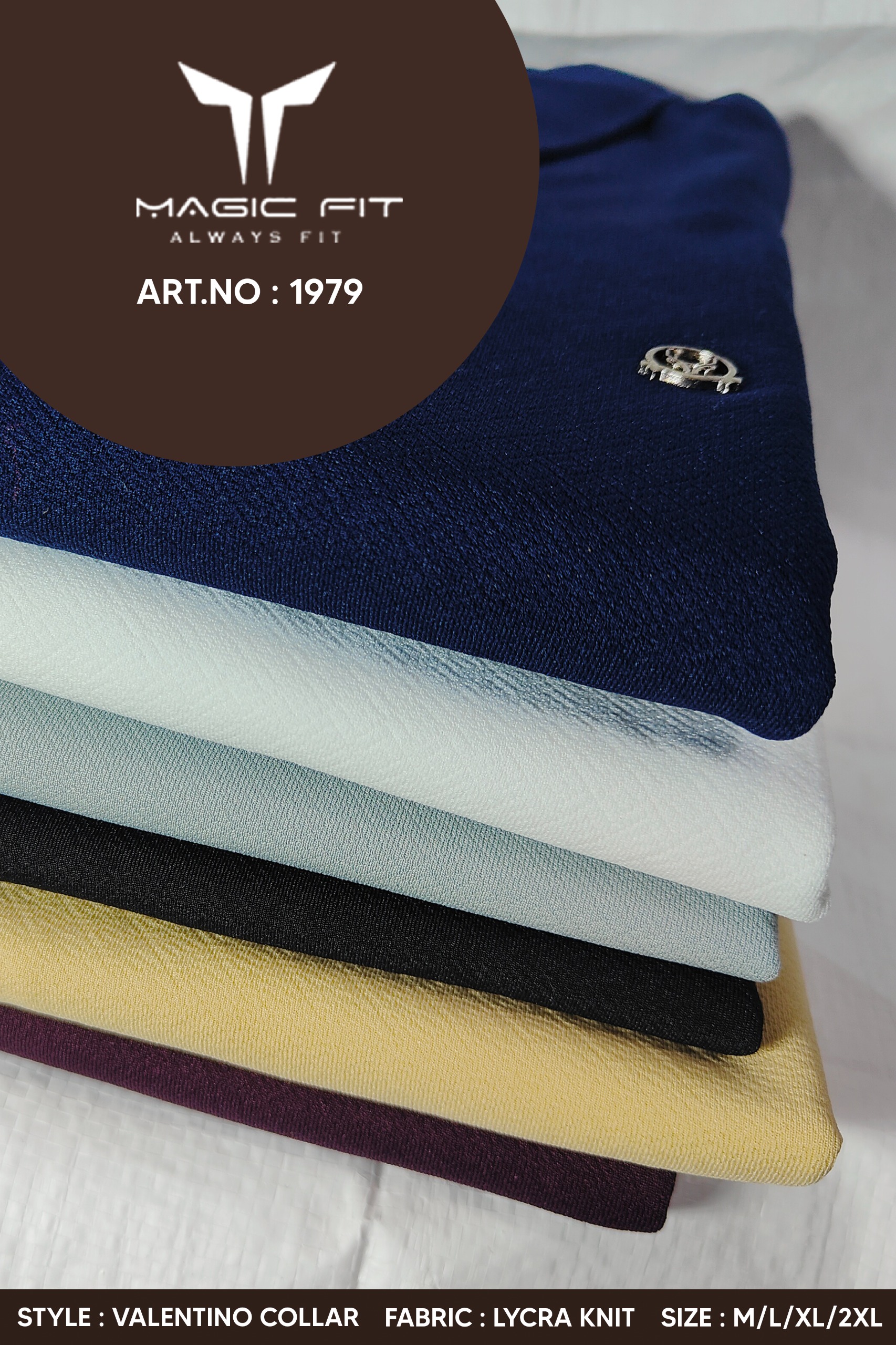BRAND :-MagicFit  MENS Full Sleeve Polo Neck with Tshirt in Valnetino Fabric,1979:XL