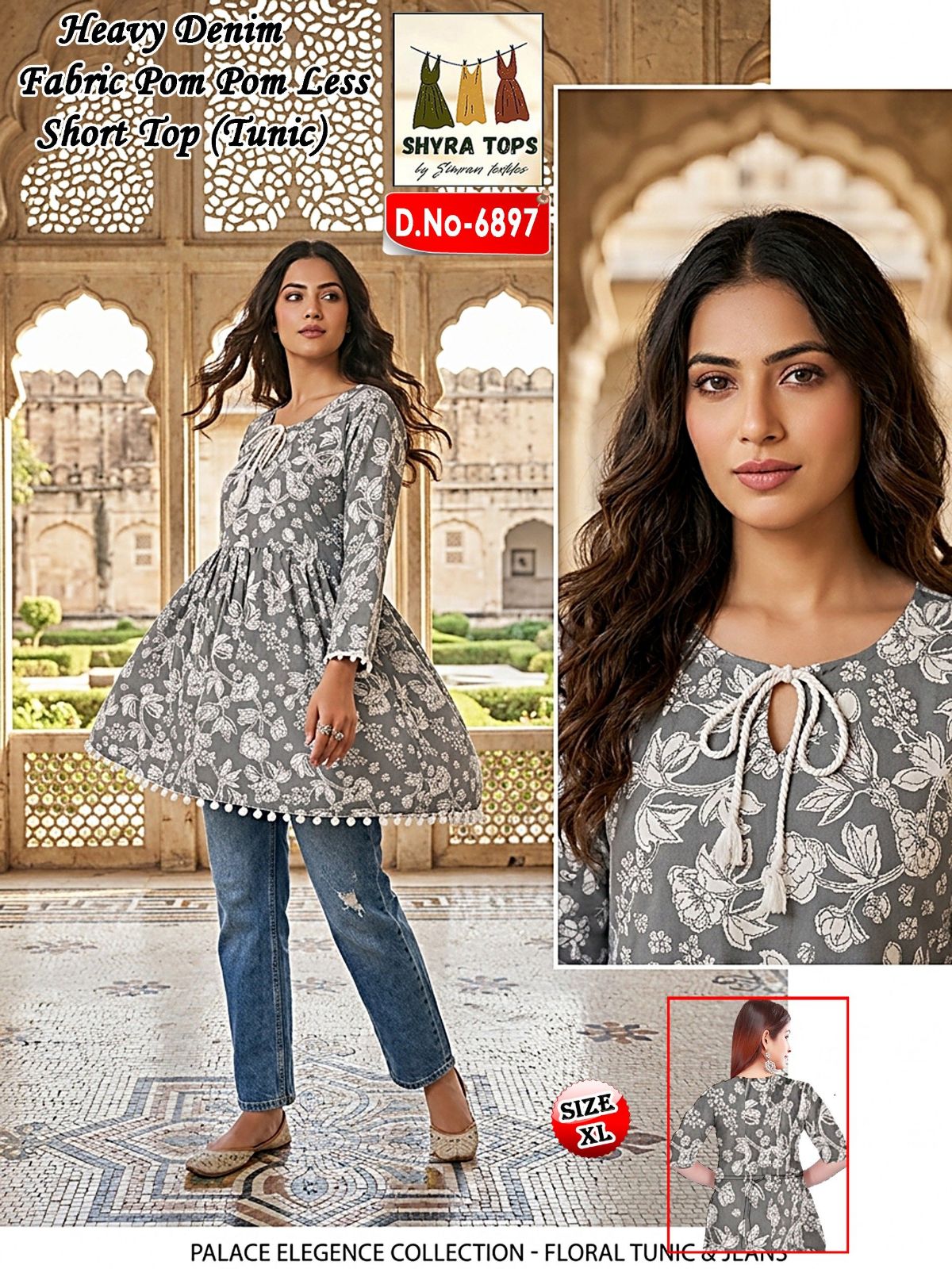 Women's Poly Cotton Short Kurti-6897