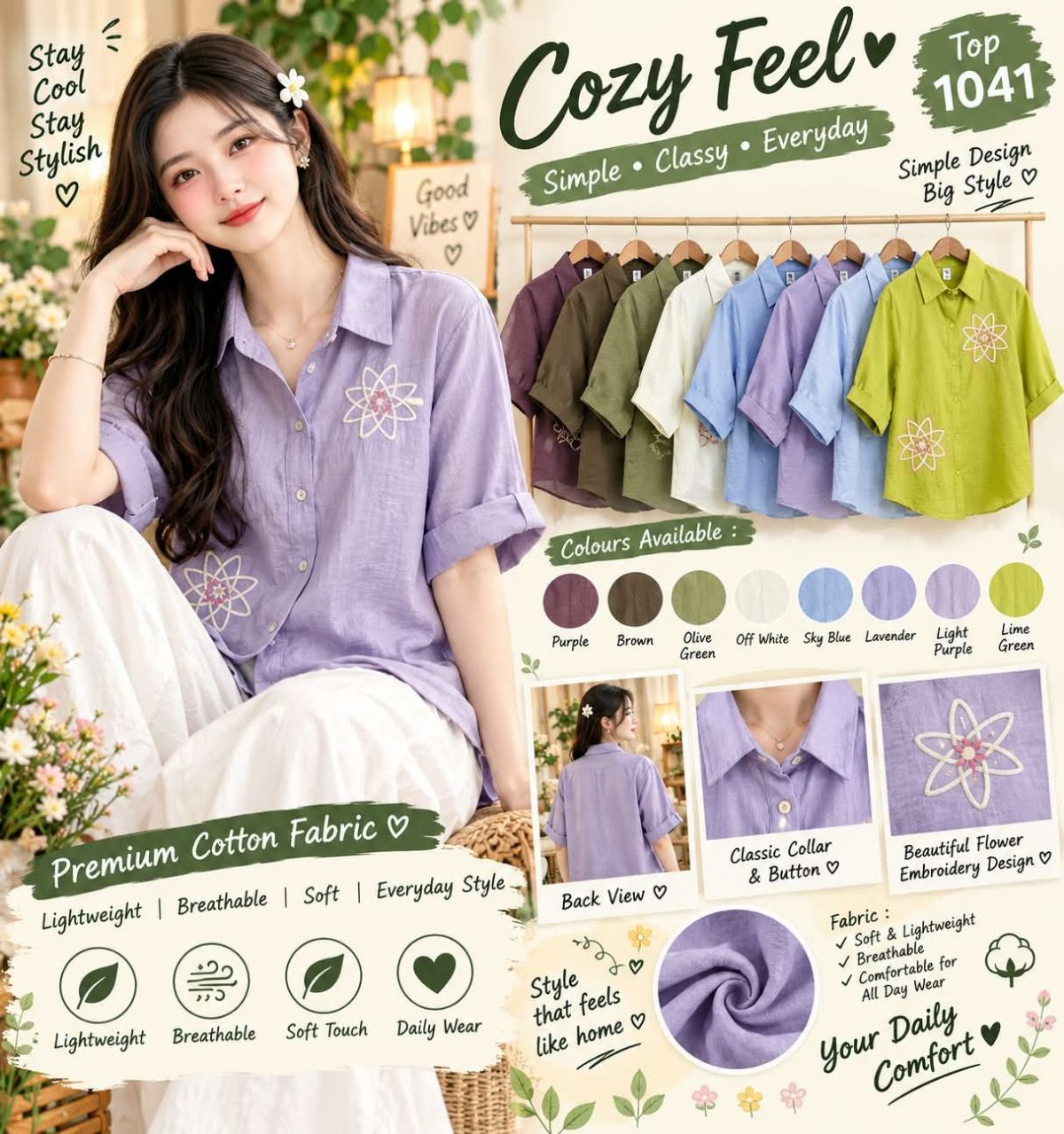 Women's Korean Top Type Shirts-1041