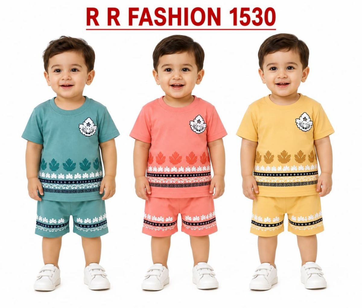 R R FASHION- Kids T-shirt & nikker Clothing Set-1530