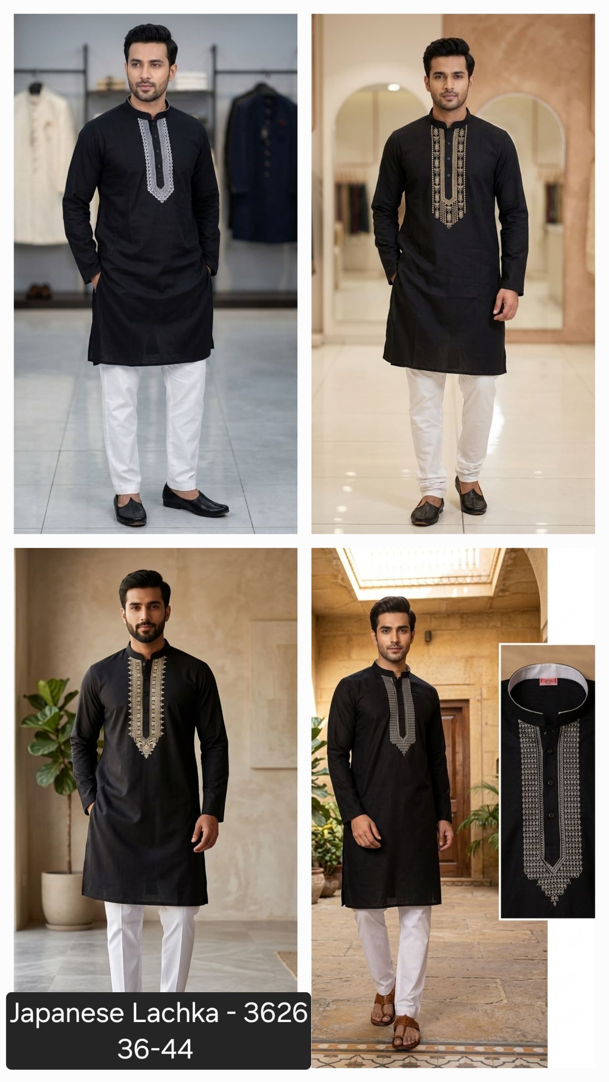 Variation Men's Ethnic Kurta Set Lachka Fabric -3626
