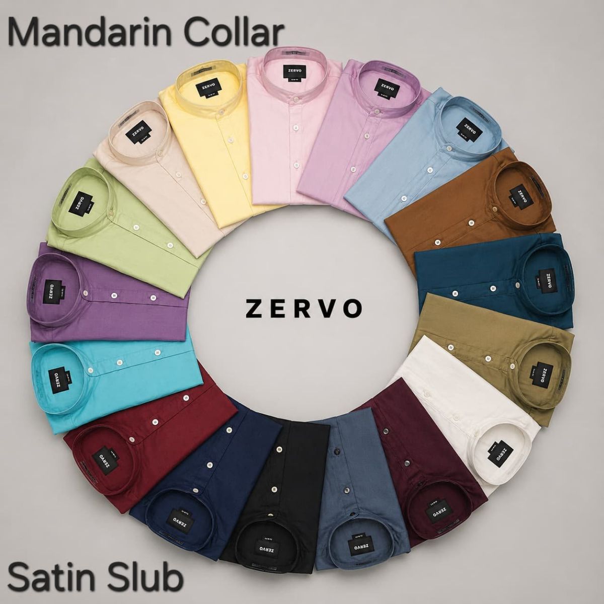 Zervo Men's Satin Shirts (Mandarin Coller)