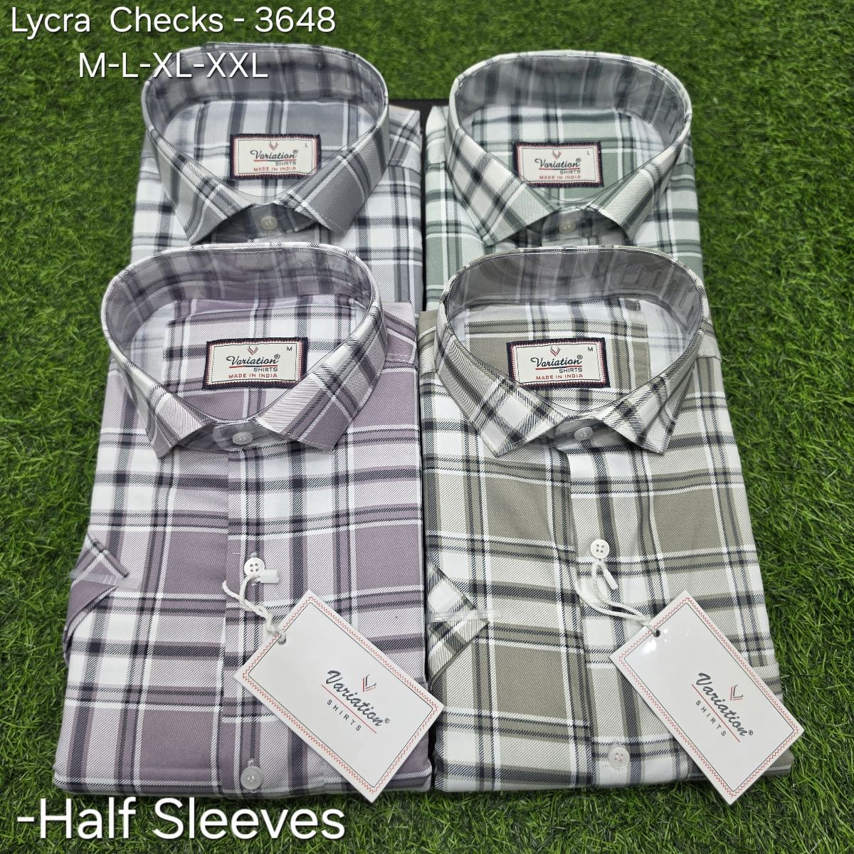 Variation Lycra Checks Men's Shirts- 3648