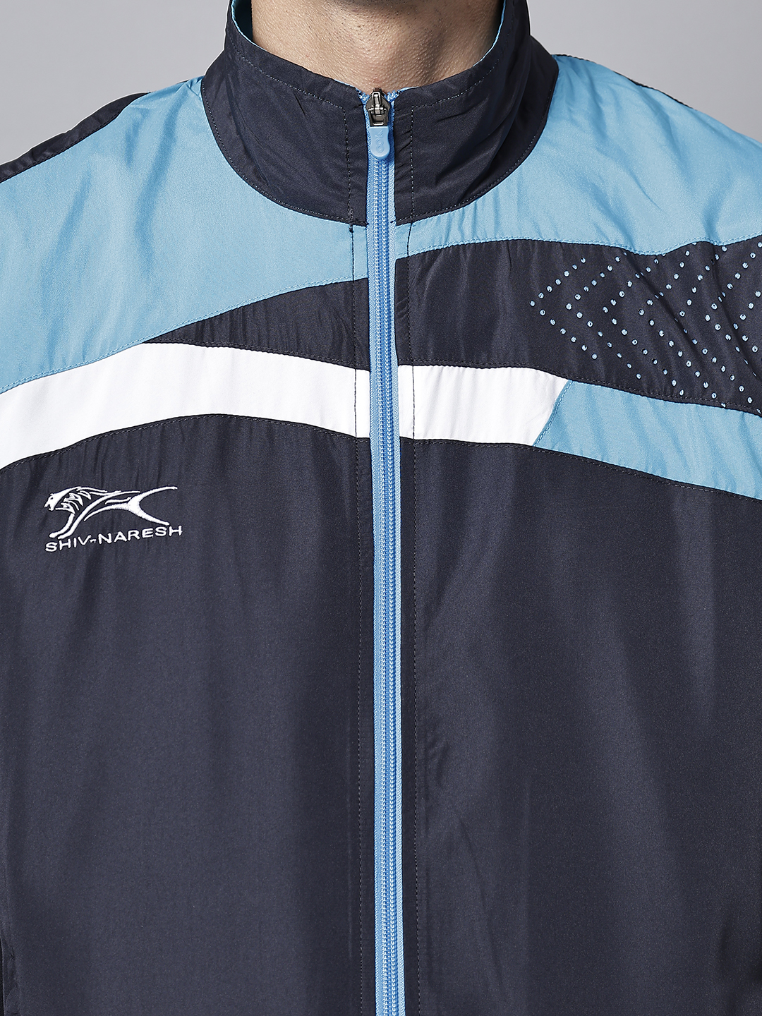 Men's Tracksuit  494A-Navy/Cyan/White-L-TZ