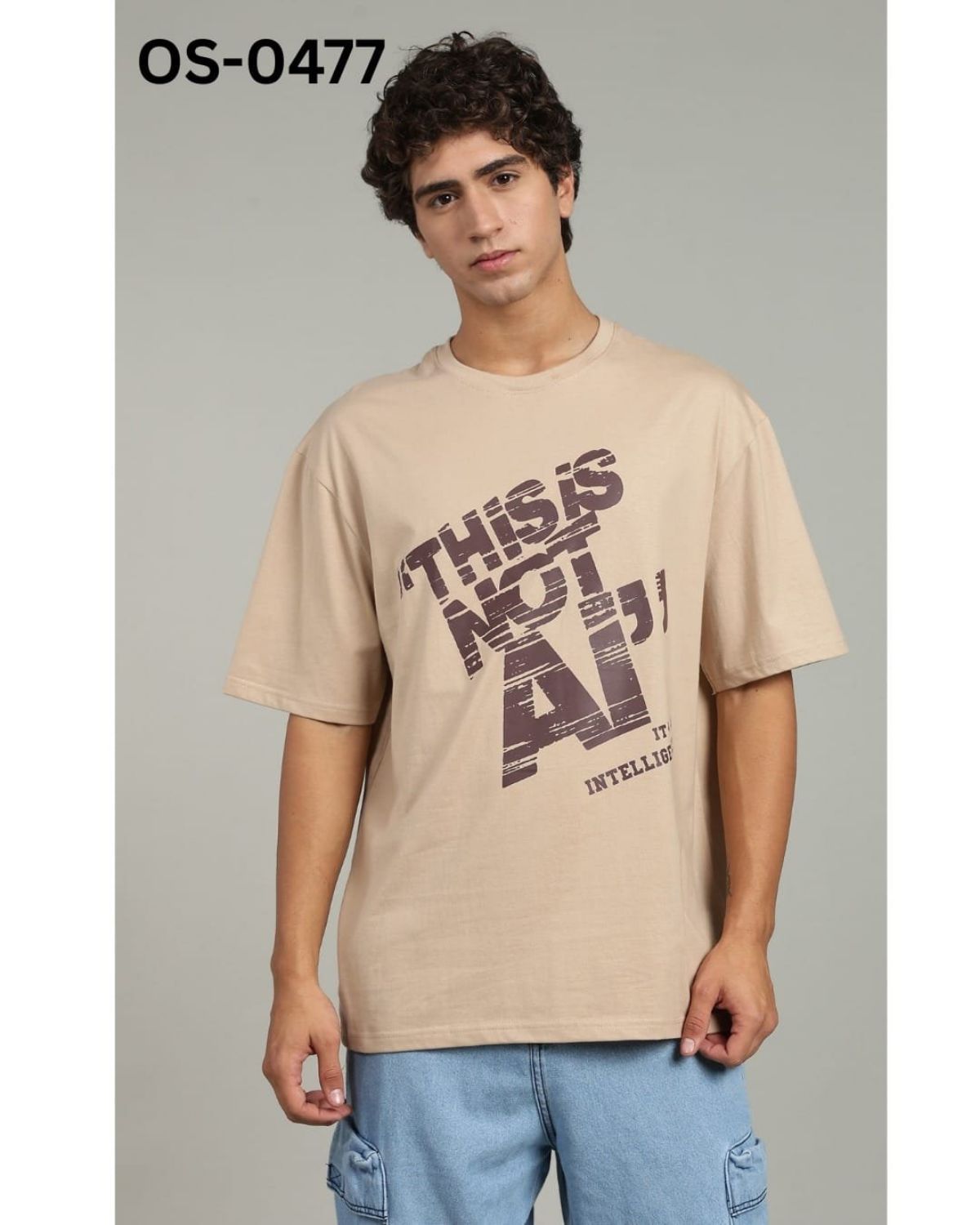 TOMHIDDLE MENS PRINTED DROP SHOULDER T-SHIRT- A4-OS-0477