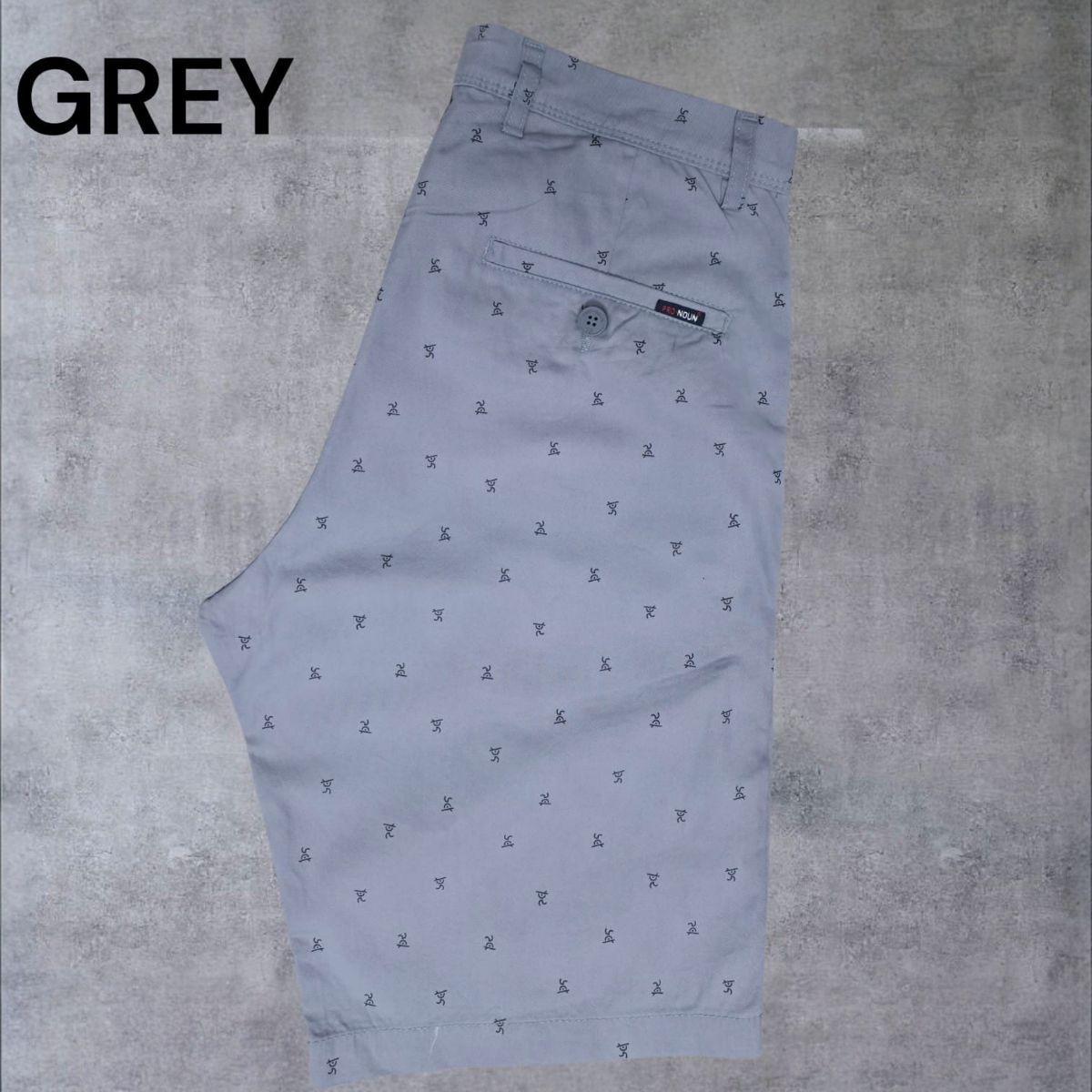 Pro-Noun Men's Pure Cotton Printed Shorts-805 (30-38)-Grey