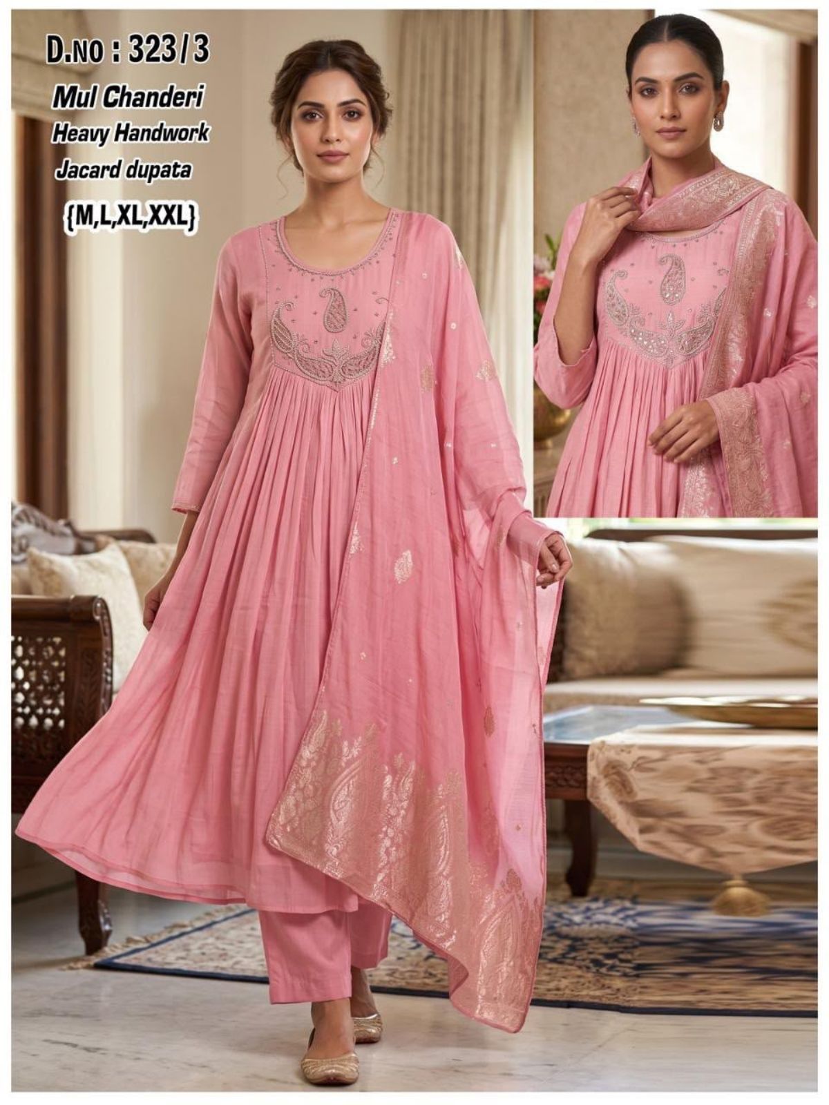Women's Ethnic Wear Anarkali Ghera Frock Suit D No- 323/3