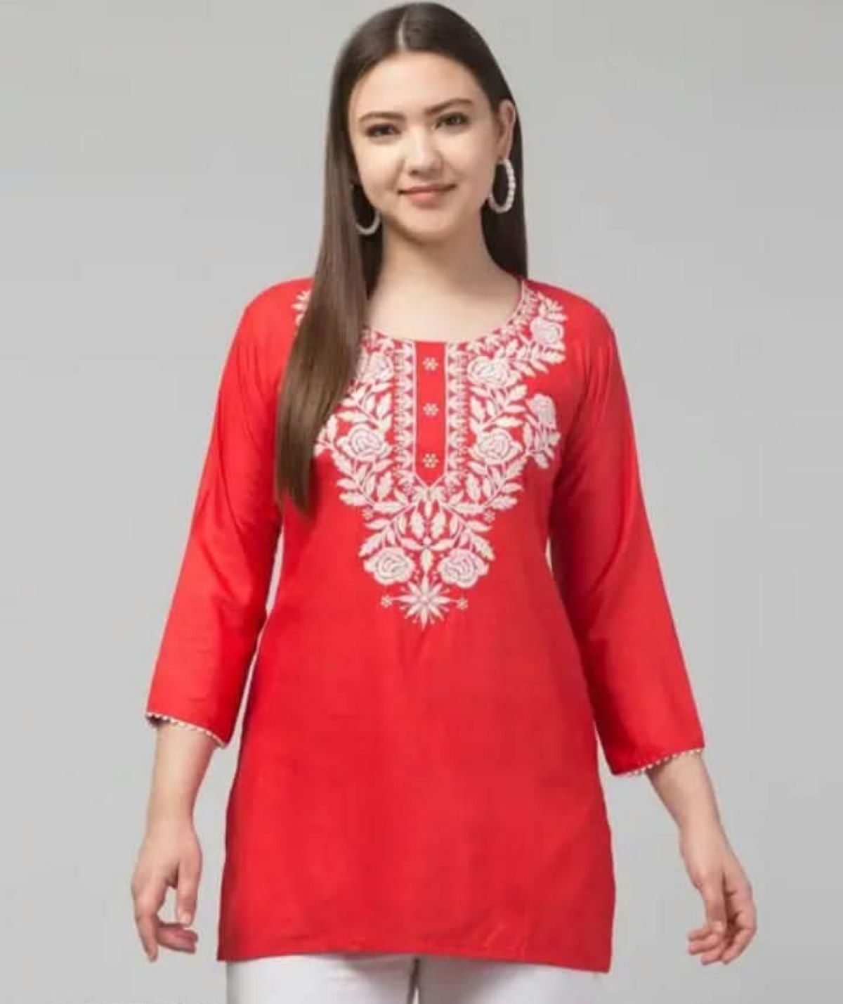 Women's Plain Short Cotton Kurta