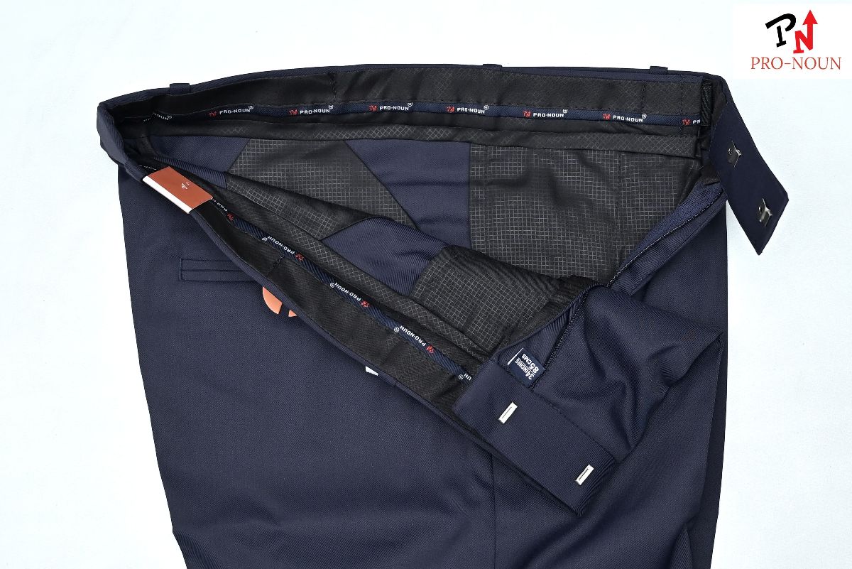 Pro-Noun Men's Men's Formal Trouser Pants With Adjustable belt D No- Signature 292-8 (30-36)- Navy