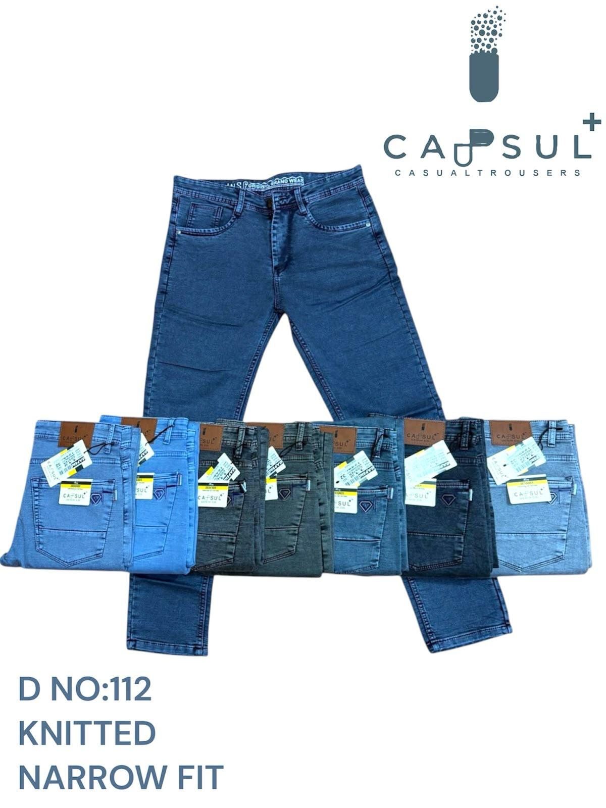 Capsule+ Men's Denim Narrow Fit Knitted Jeans -112