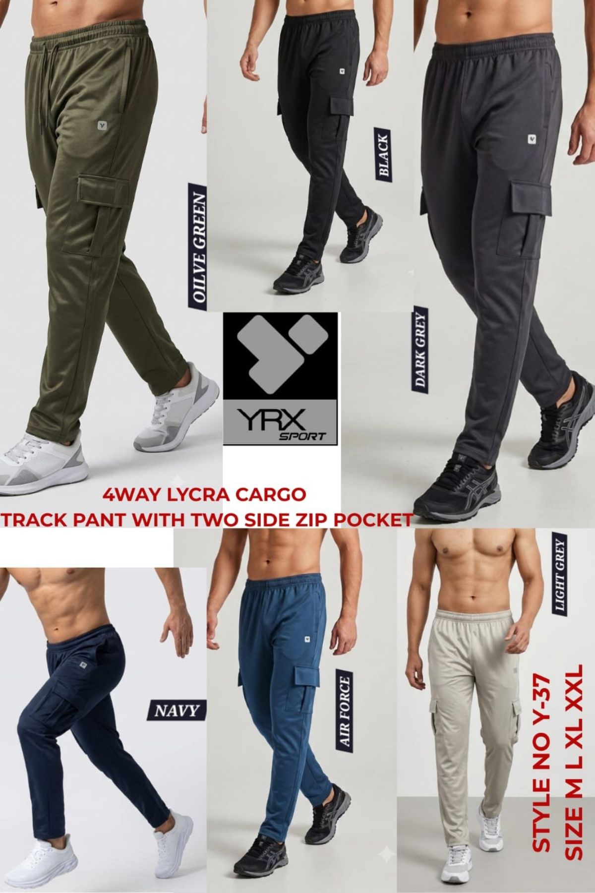 Men's 4 way Lycra TrackPants- Y-37