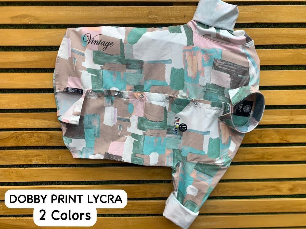 Kids Dobby Print Lycra Shirts