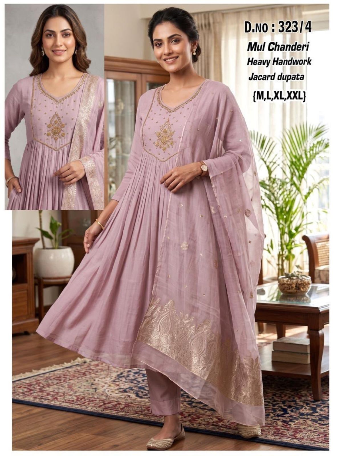 Women's Ethnic Wear Anarkali Ghera Frock Suit D No- 323/4