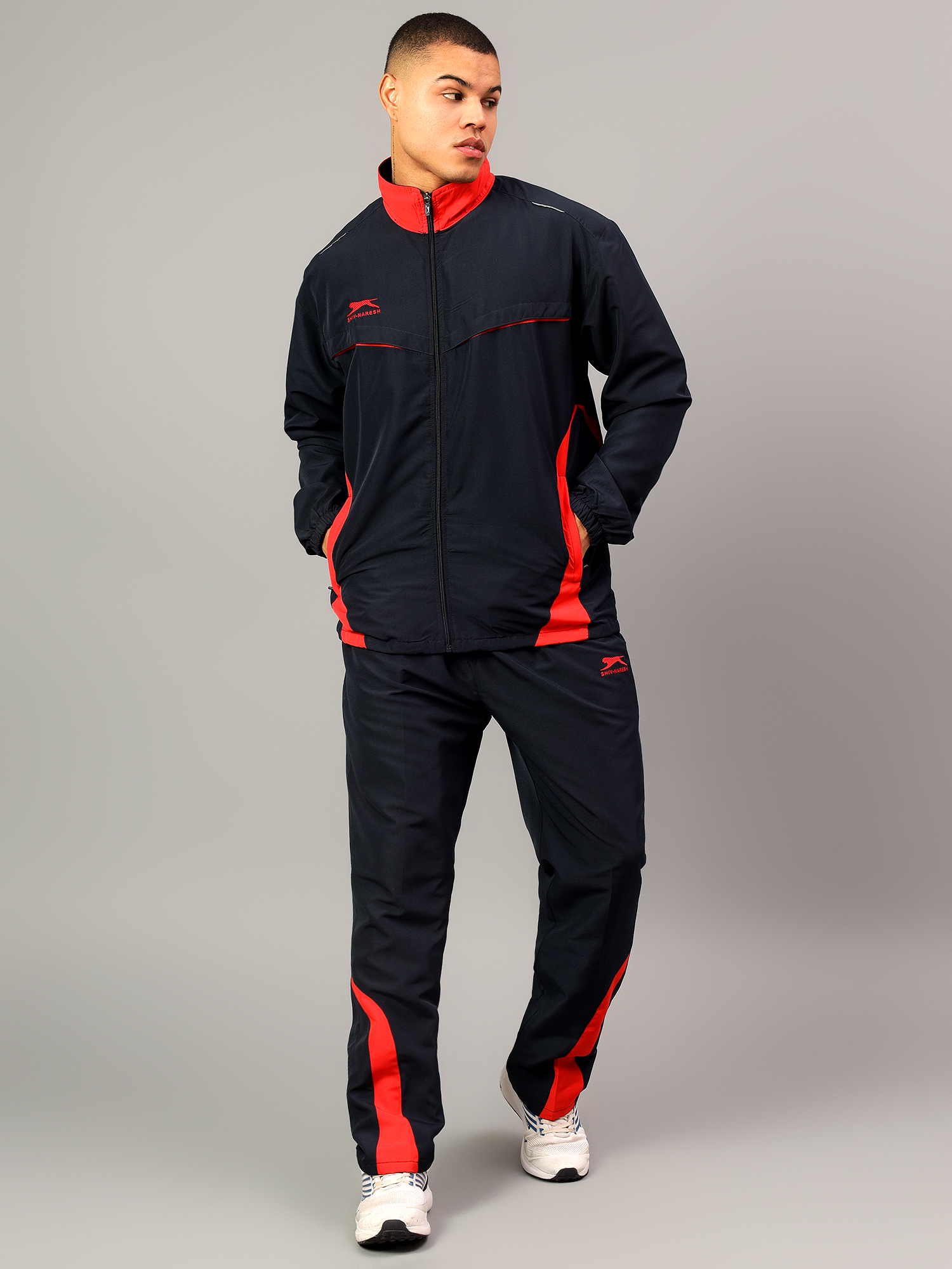 Men's Tracksuit  422A-Navy/Red-L-TZ