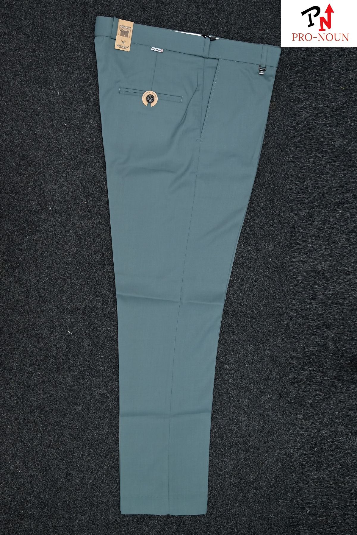 Pro-Noun Men's Men's Formal Trouser Pants With Adjustable belt D No- Signature 292-8 (28-32)- Silk Blue