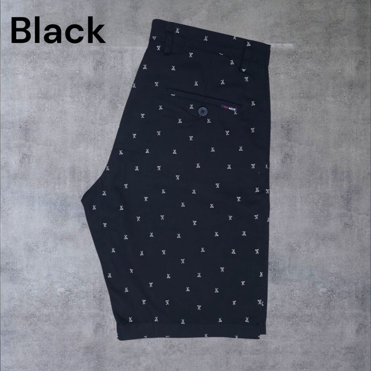 Pro-Noun Men's Pure Cotton Printed Shorts-805 (28-36)-Black