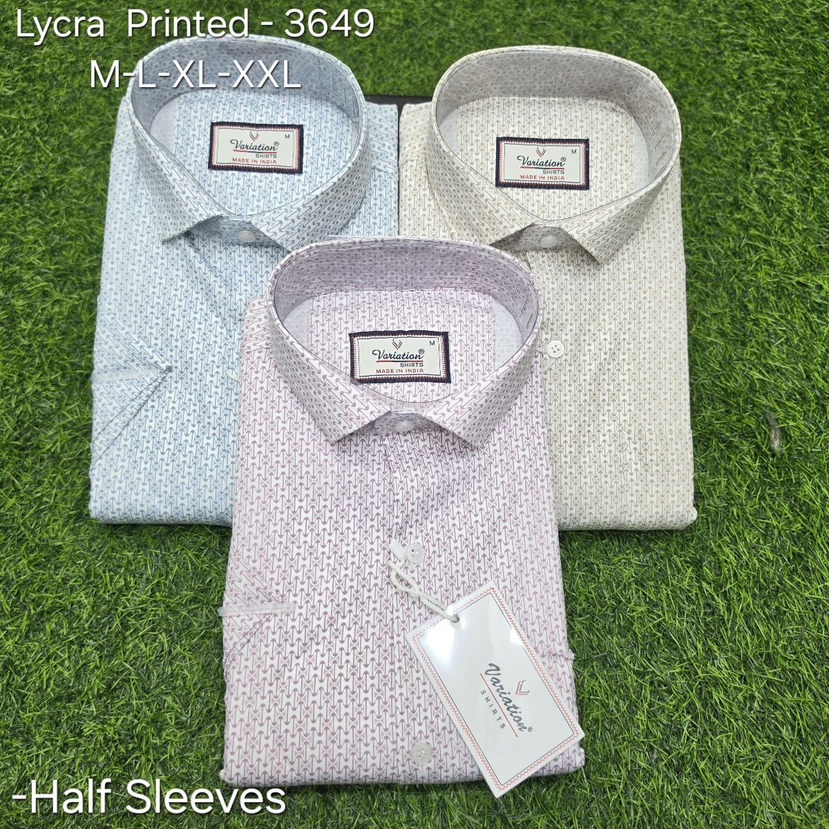 Variation Lycra Printed Men's Shirts-3649