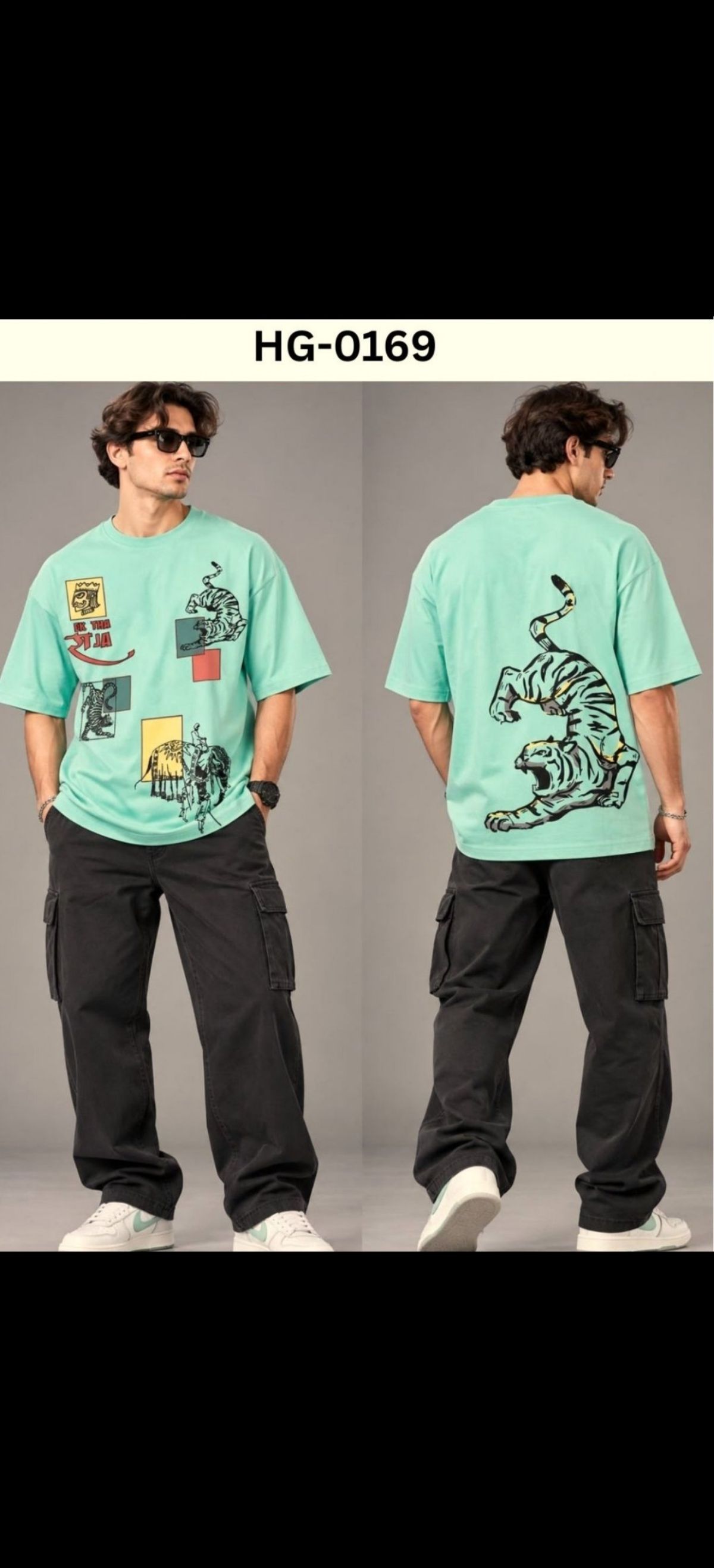 TOMHIDDLE MENS PRINTED DROP SHOULDER T-SHIRT- A4-HG-0169