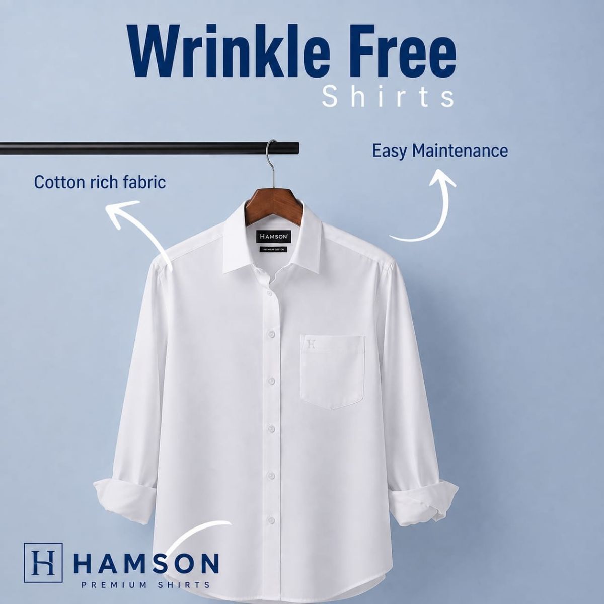 Hamson Wrinkle Free Shirts For Men