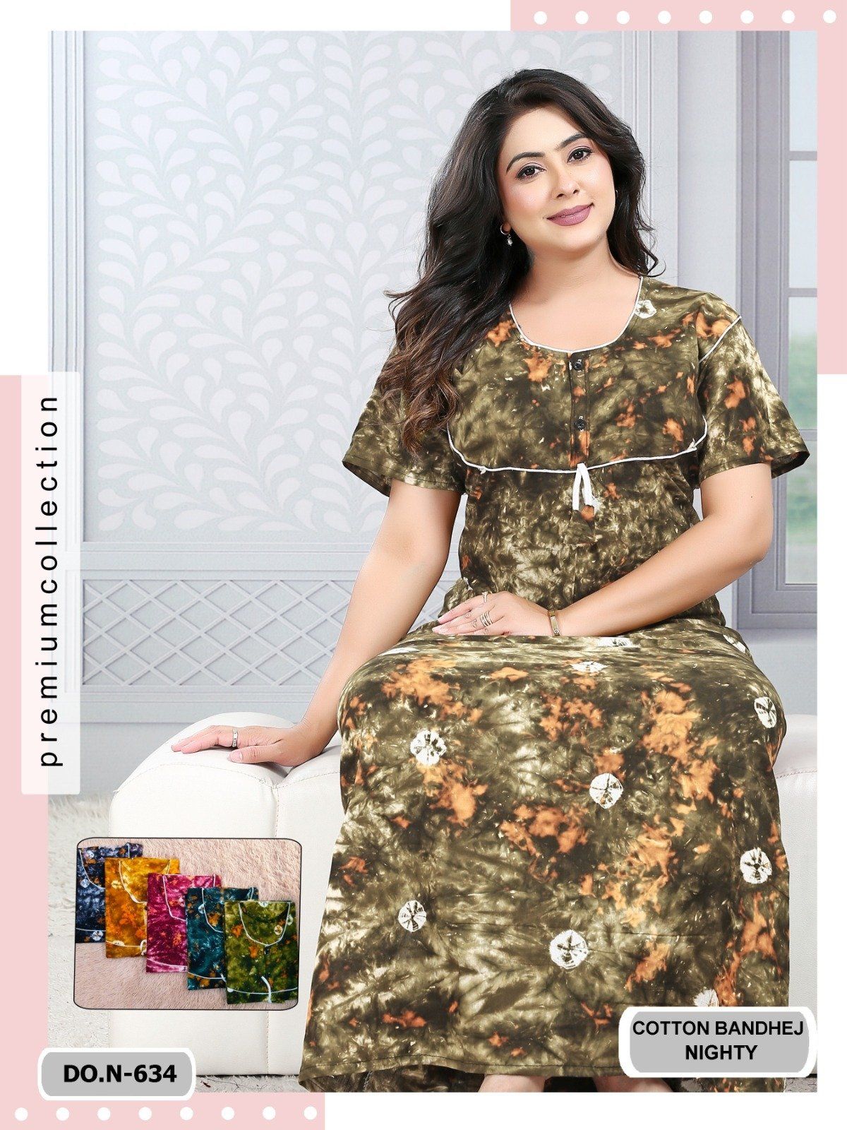 Seven Cross Women's Cotton Bandej Nighty D No- 634