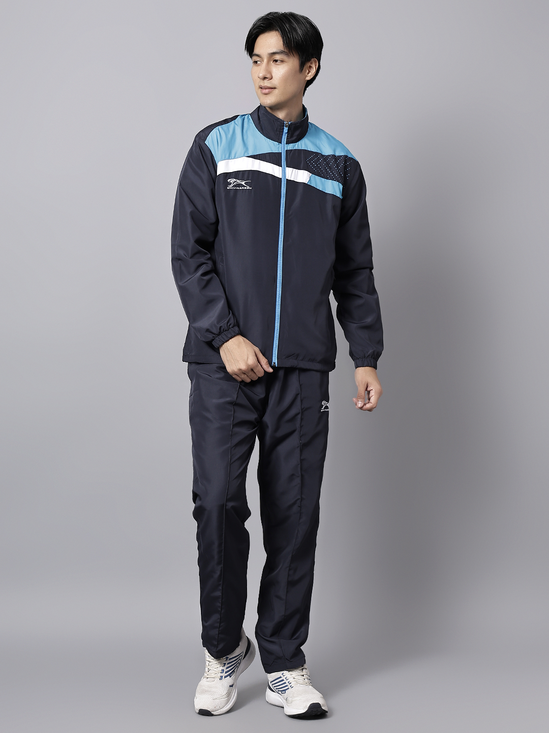 Men's Tracksuit  494A-Navy/Cyan/White-S-TZ