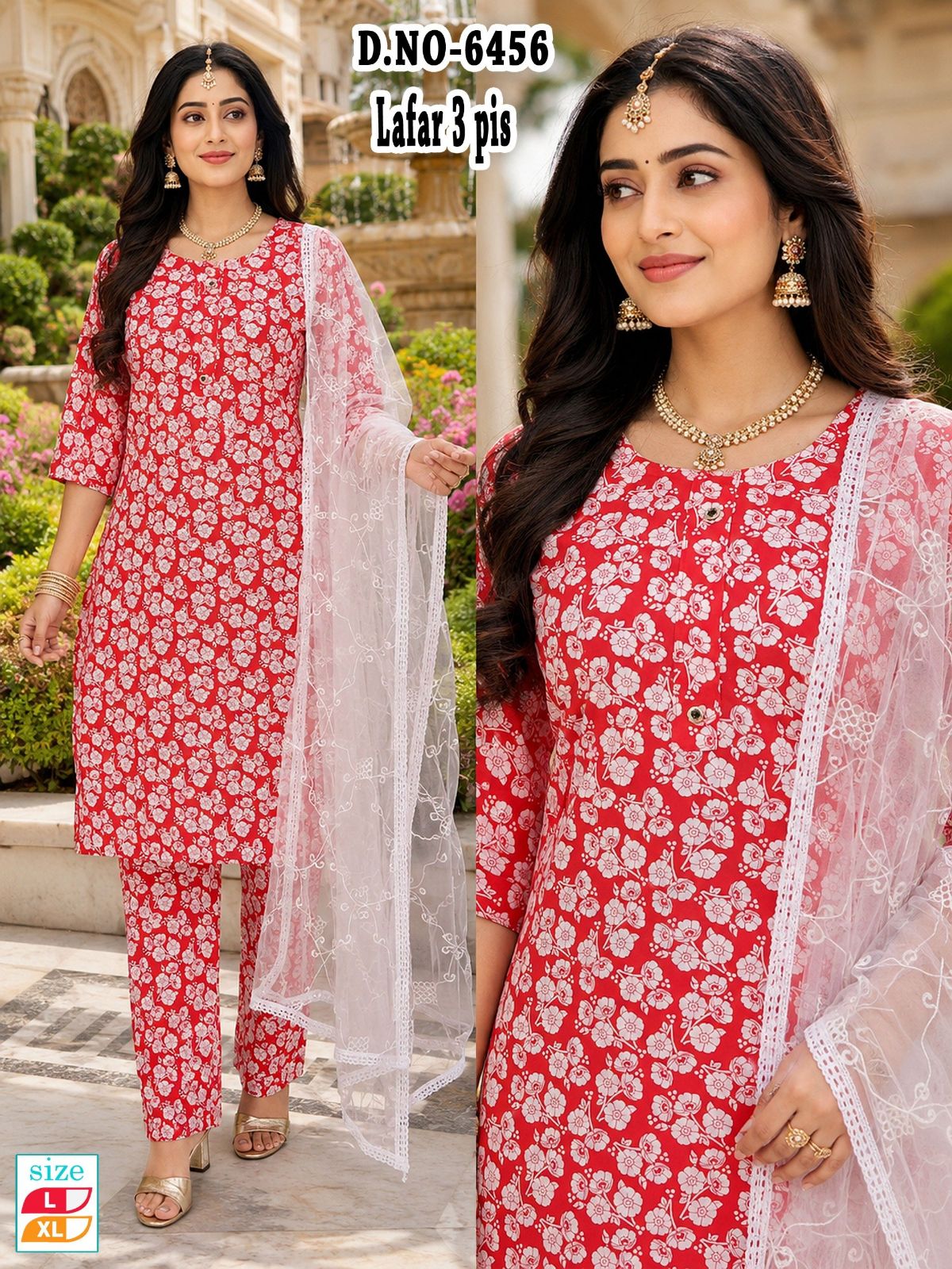 Women's Poly Cotton 3 Pcs Set D No-6456