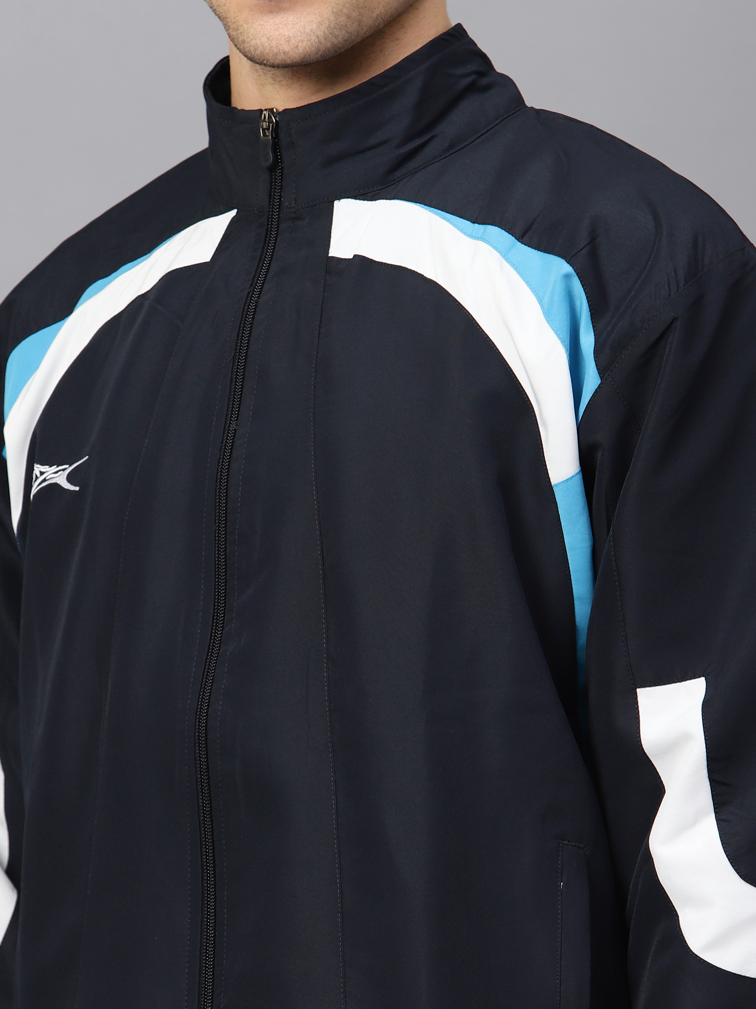 Men's Tracksuit  444B-Navy/Cyan/White-S-TZ